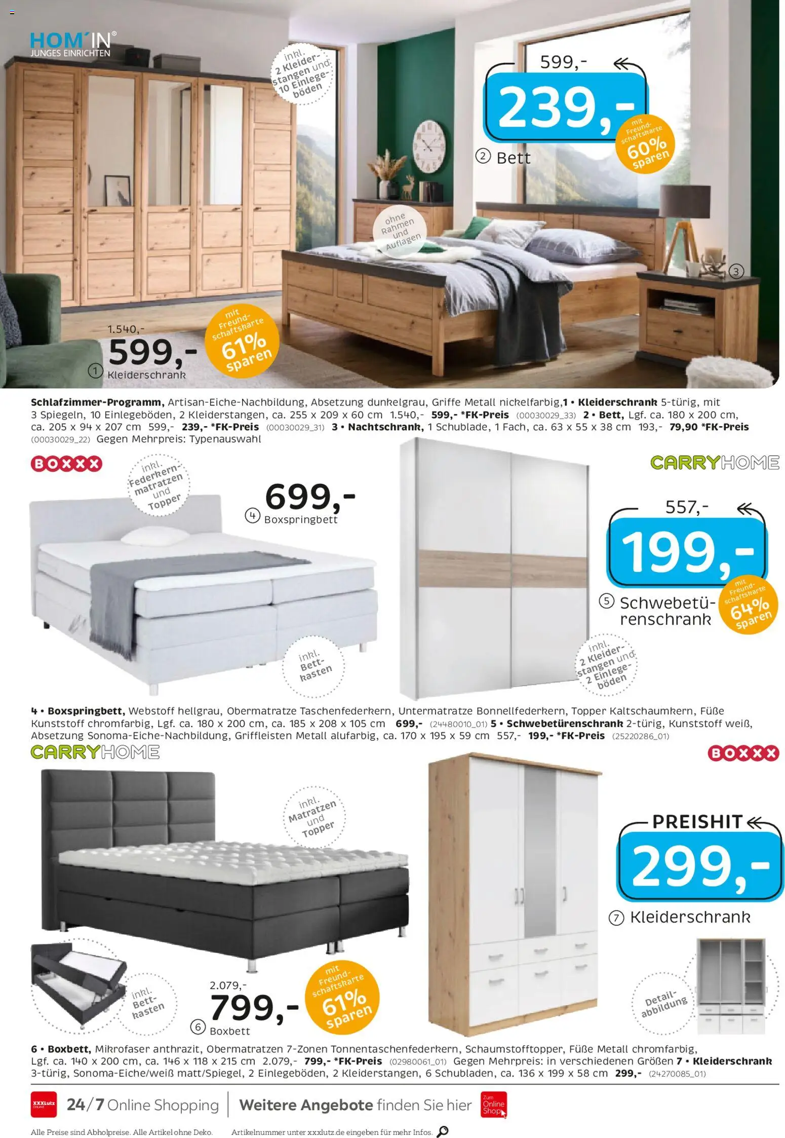 XXXL Lutz Junges Wohnen – gültig ab 26.10.2025 | Seite: 2 | Produkte: Bett, Kleiderschrank, Schwebetürenschrank, Boxspringbett