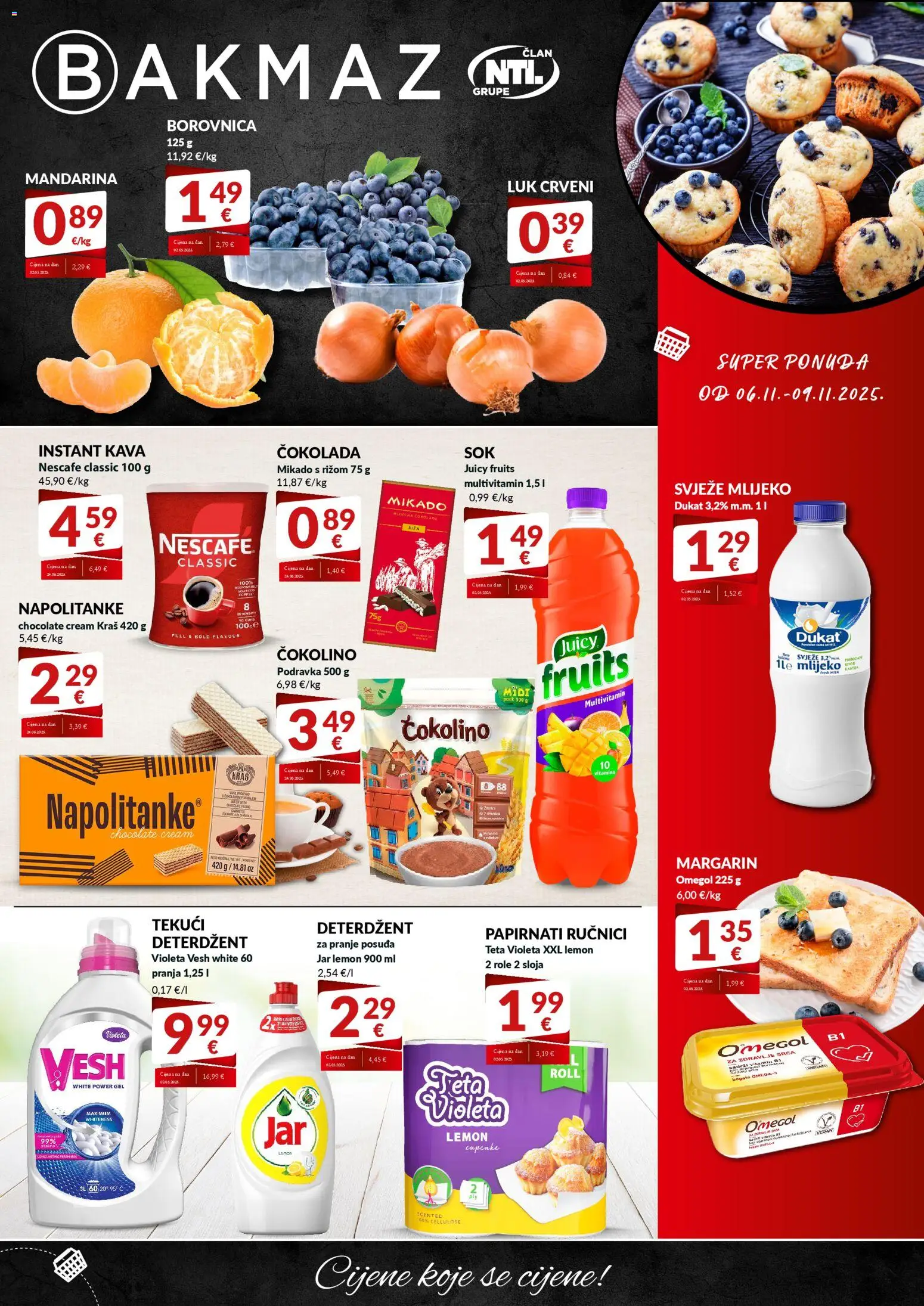 Bakmaz katalog | vrijedi od 06.11.2025 | Stranica: 1 | Proizvodi: Role, Mlijeko, Mandarina, Kava