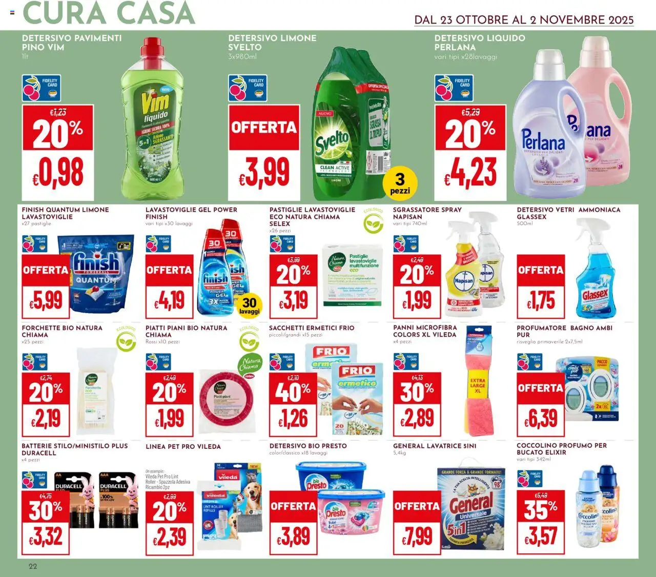 Volantino Pan del 23.10.2025 | Pagina: 22 | Prodotti: Sgrassatore, Limone, Lavastoviglie, Batterie