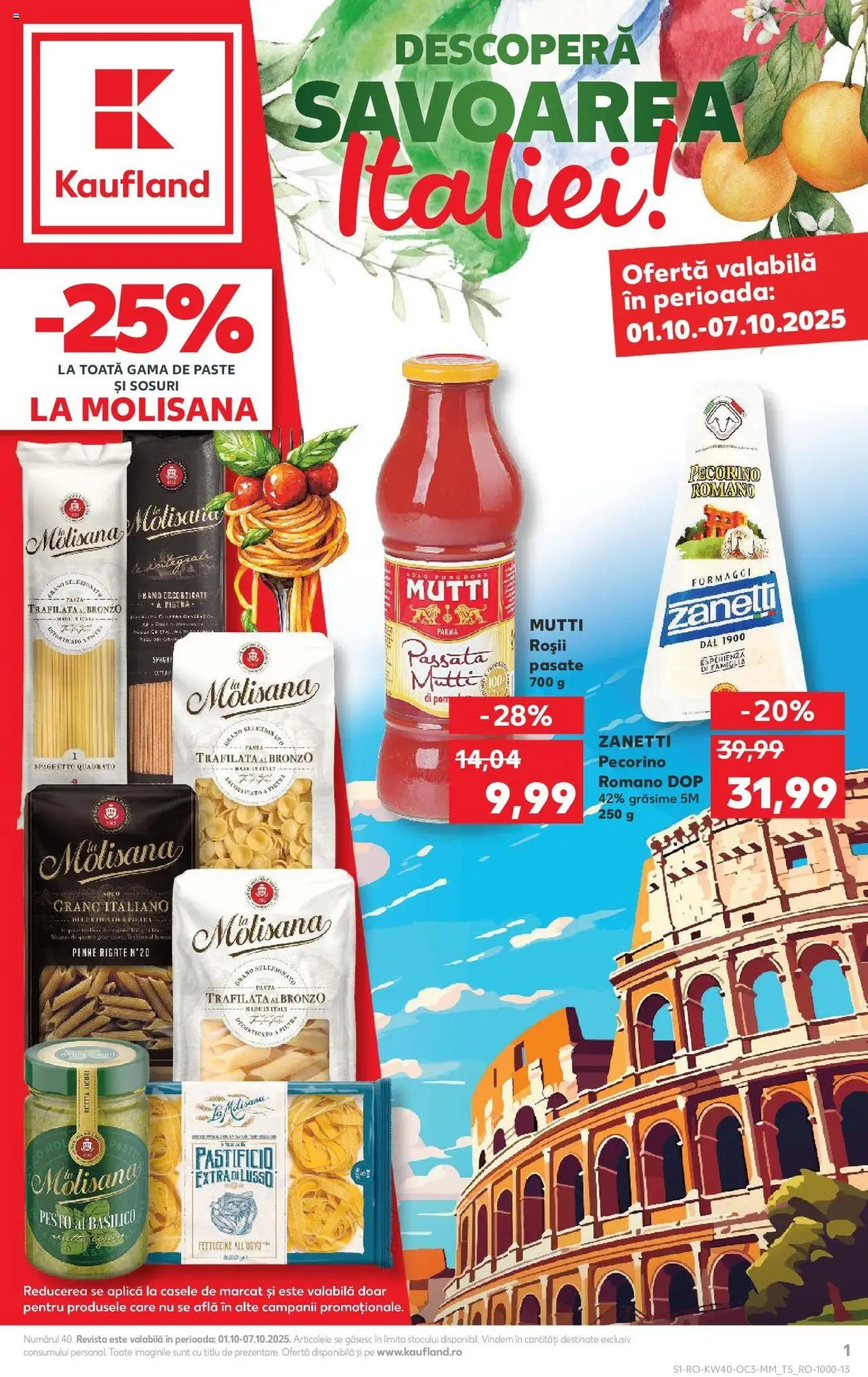 Noul catalog Kaufland – valabil de la 01.10.2025 | Pagină: 1 | Produse: Roșii, Paste