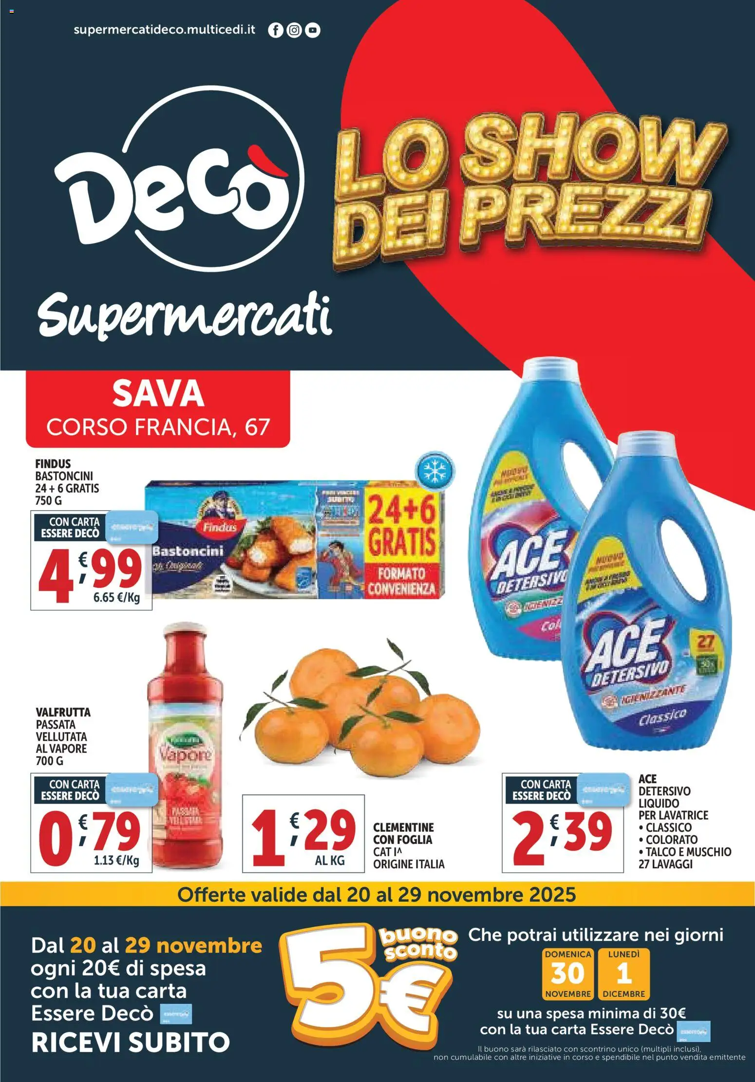 Volantino Decò del 20.11.2025 | Pagina: 1 | Prodotti: Talco, Lavatrice