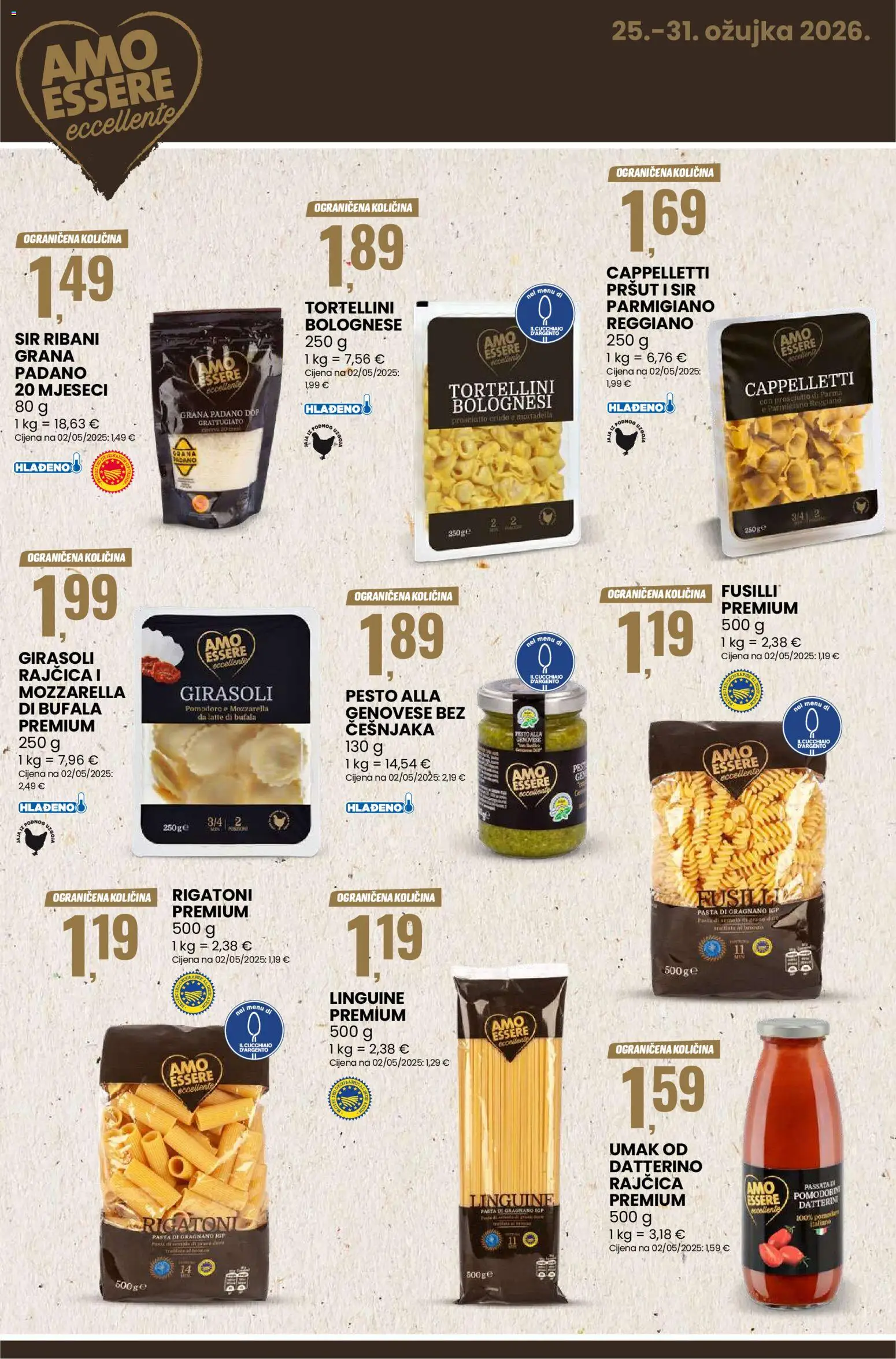 Eurospin katalog | vrijedi od 25.03.2026 | Stranica: 16 | Proizvodi: Mozzarella, Tortellini, Umak, Pasta