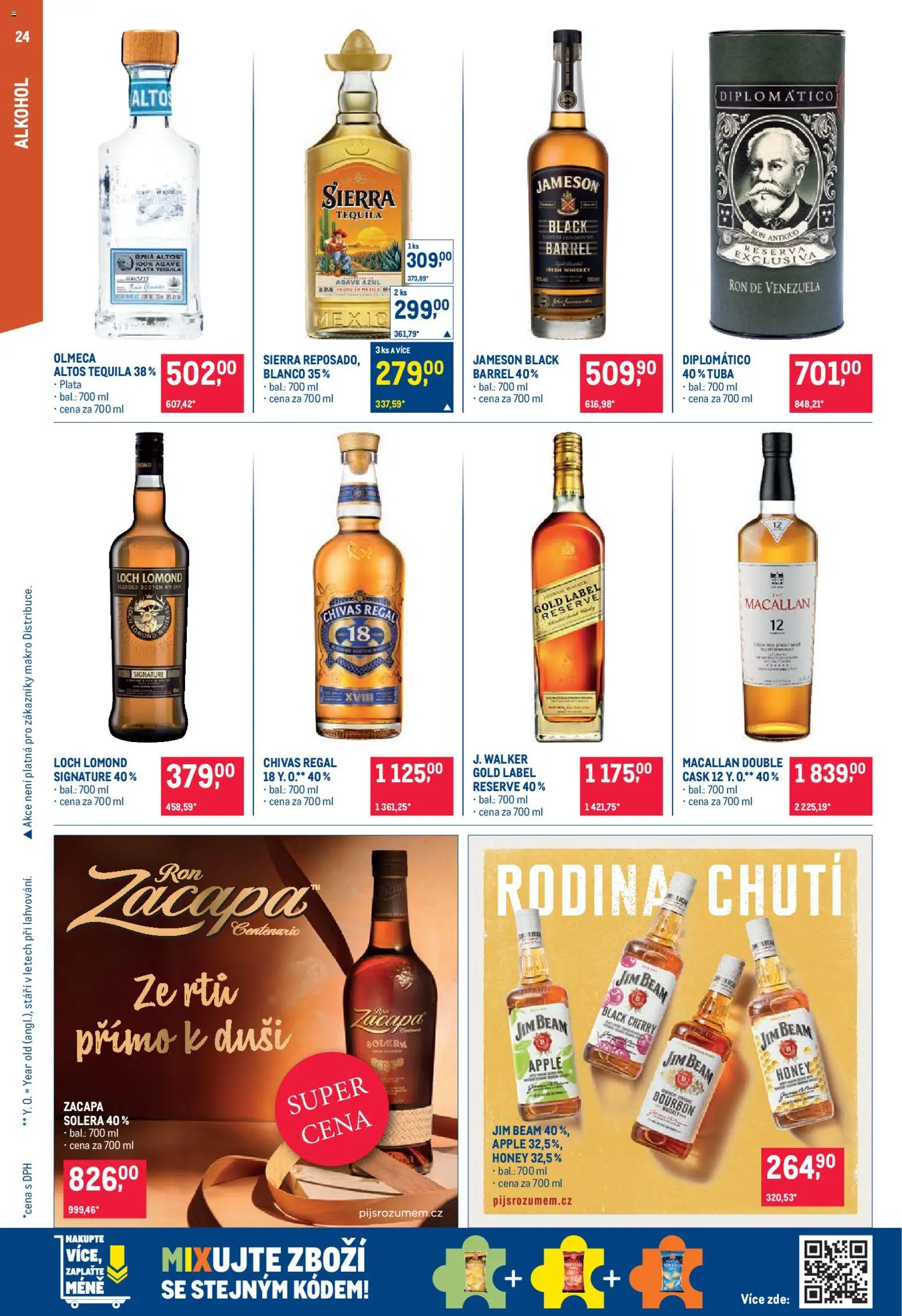 Makro leták - Pro milovníky jídla od 11.03.2026 | Strana: 24 | Produkty: Chivas, Diplomatico, Chivas Regal, Regál