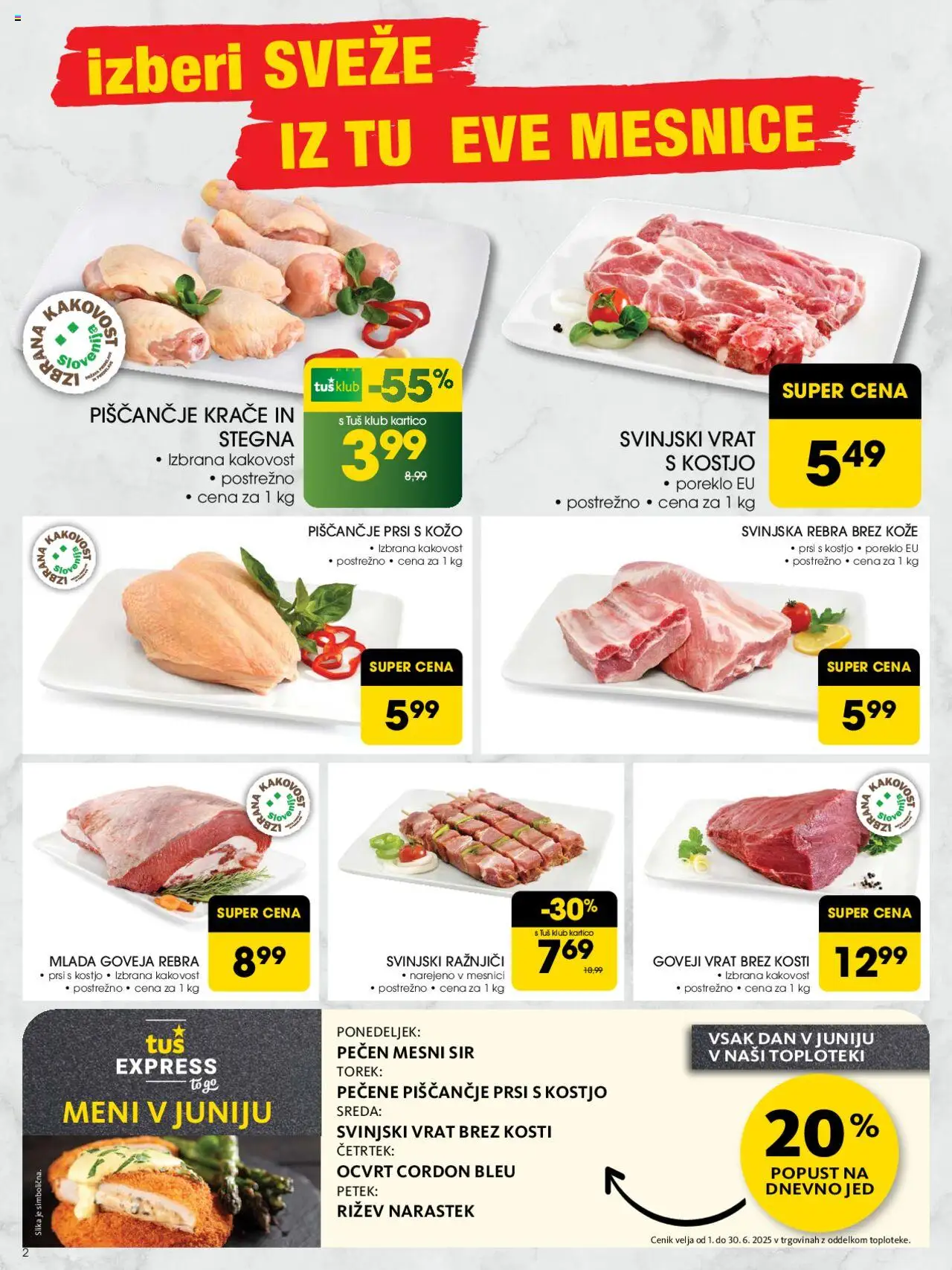 Tuš katalog │ velja od 18.06.2025 | Stran: 2 | Izdelki: Ražnjiči, Sir