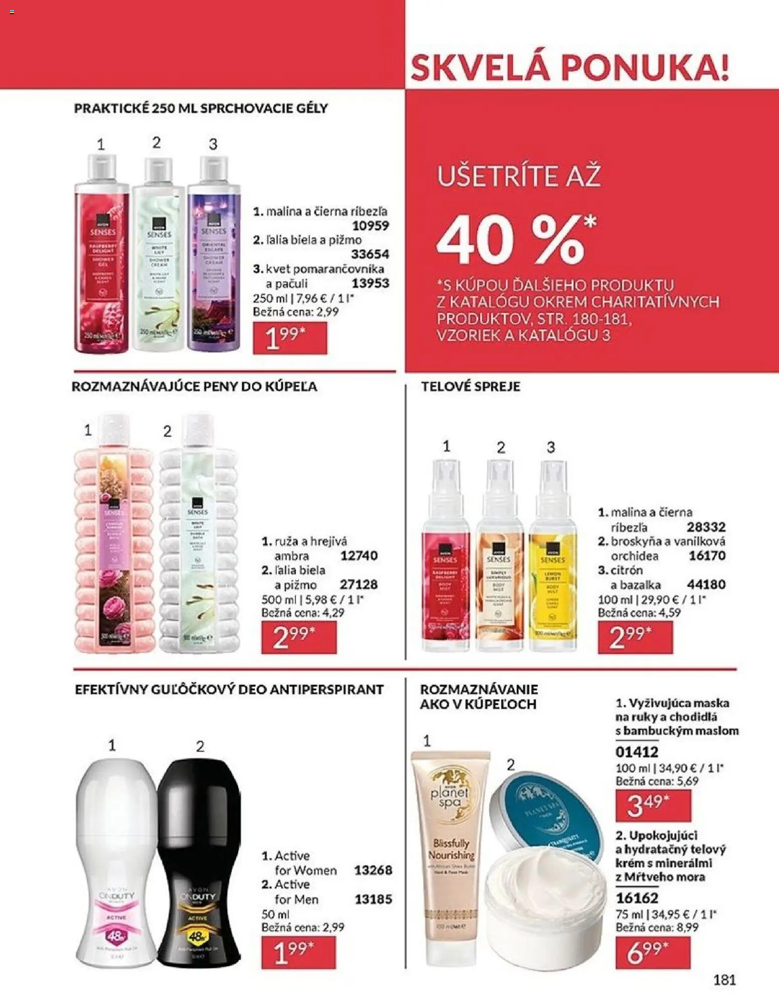 Nové Avon akcie – leták je platný od 01.02.2026 | Strana: 181 | Produkty: Maska, Antiperspirant, Krém, Orchidea