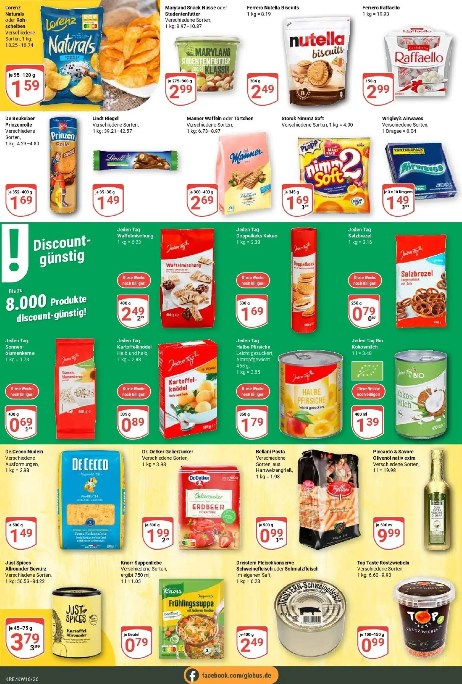 Globus Prospekt Krefeld	 – gültig ab 12.04.2026 | Seite: 16 | Produkte: Top, Gelierzucker, Milch, Nüsse