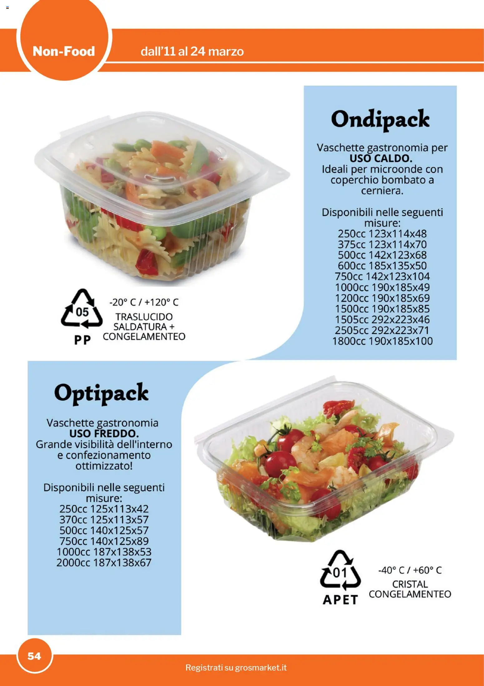 Volantino Sogegross del 11.03.2026 | Pagina: 54 | Prodotti: Microonde, Vaschette