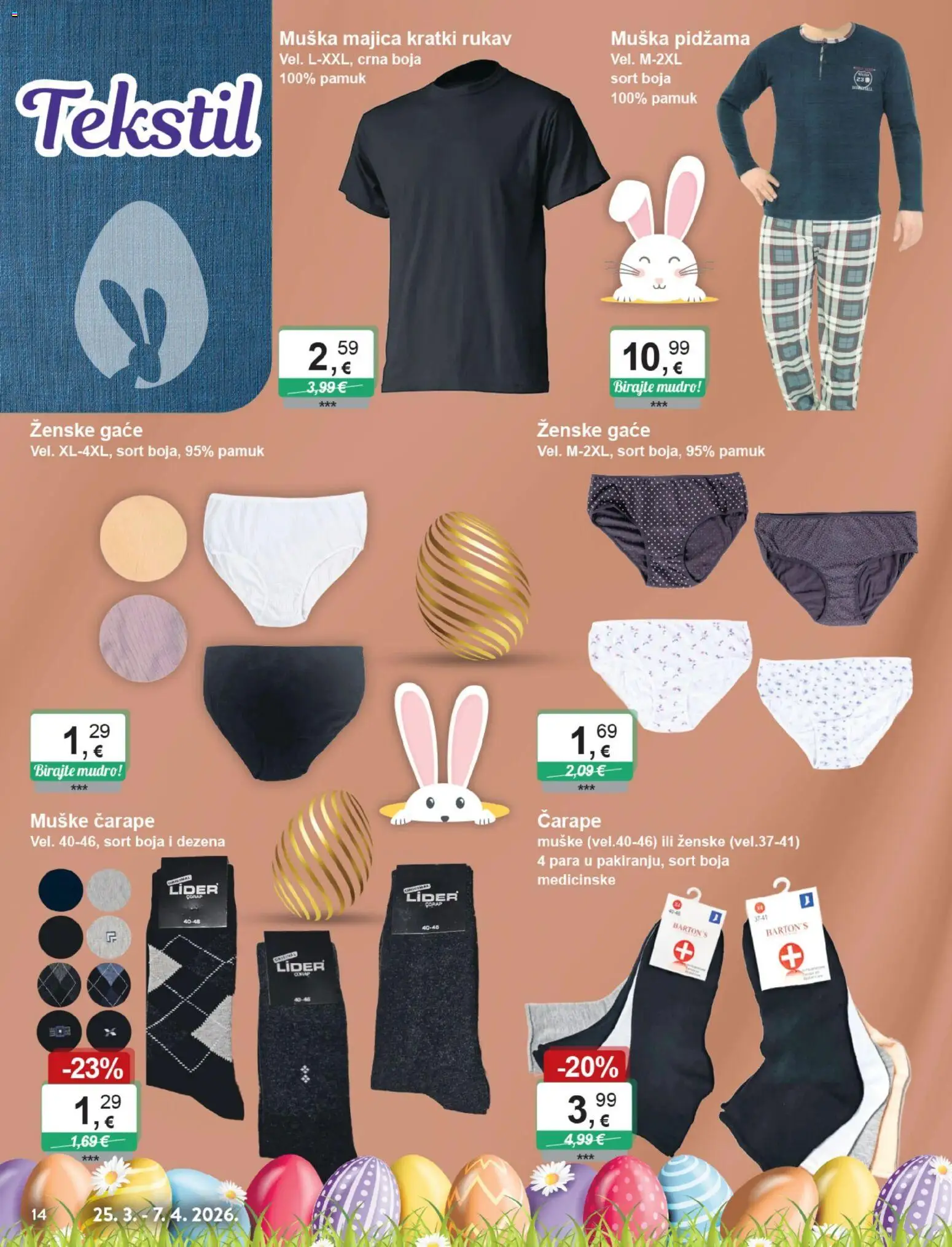 KTC katalog | vrijedi od 25.03.2026 | Stranica: 14 | Proizvodi: Majica, Čarape, Pidžama