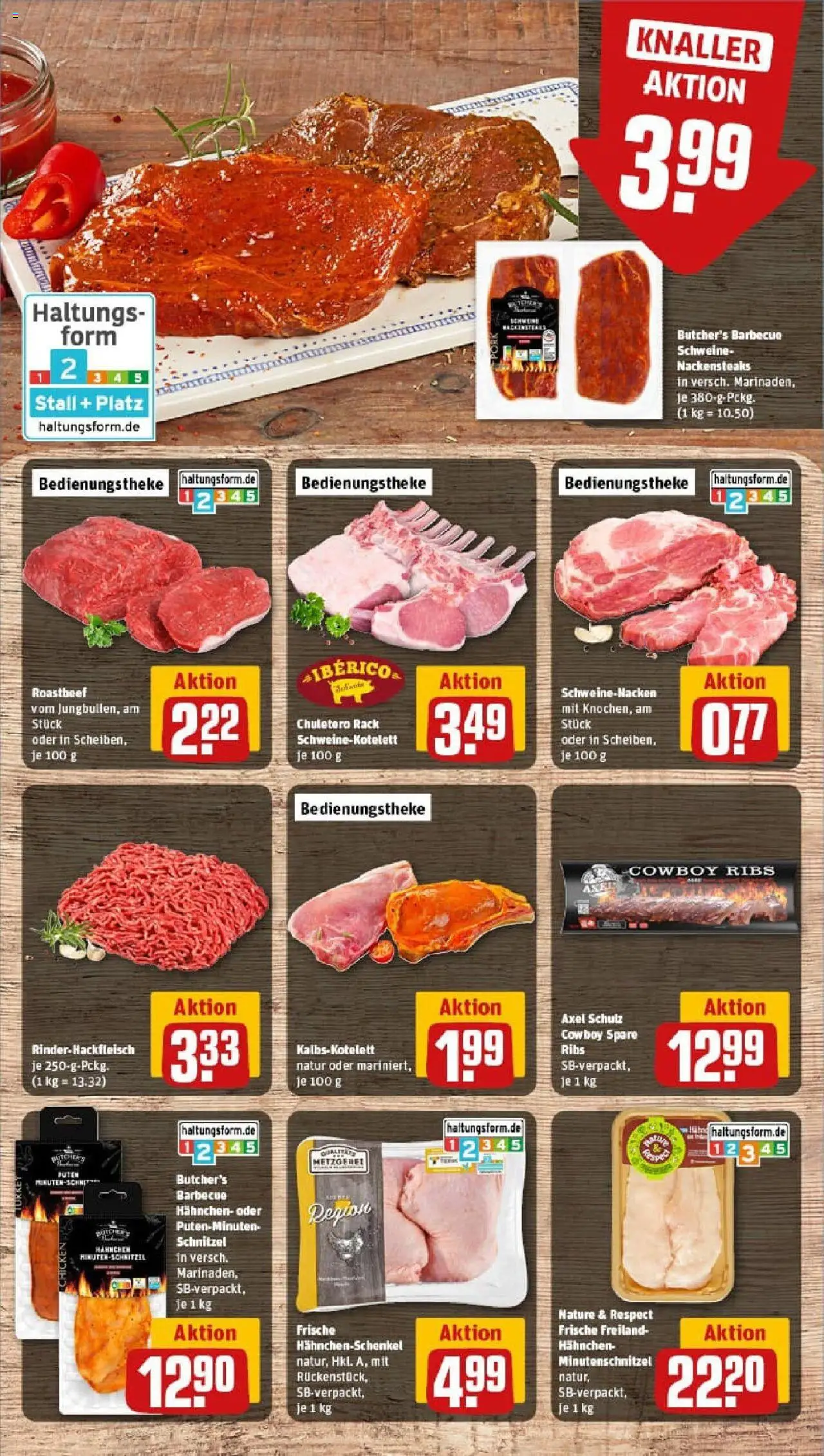Rewe prospekt Grünberg	 - gültig ab dem 27.07.2025 | Seite: 12 | Produkte: Nackensteaks, Hahnchen, Hahnchenschenkel, Spare ribs