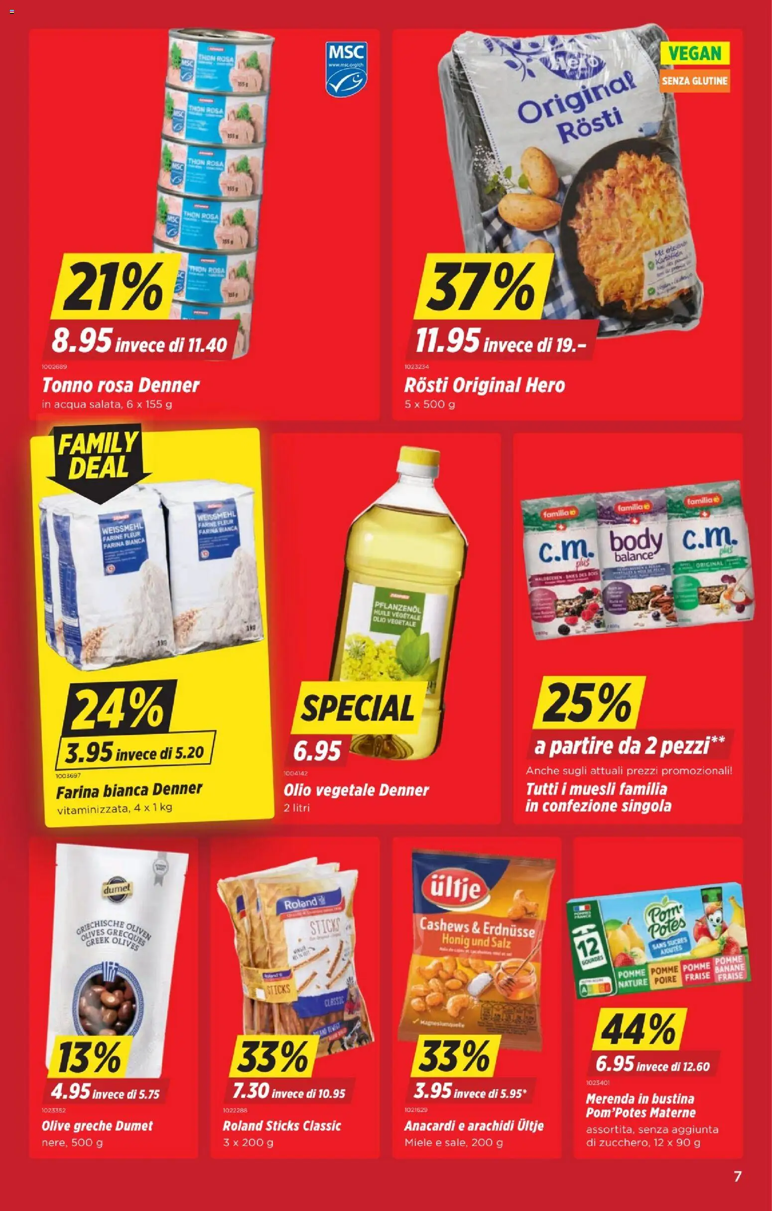 Denner Aktionen IT – gültig ab 20.01.2026 | Seite: 7 | Produkte: Erdnüsse, Salz, Miele