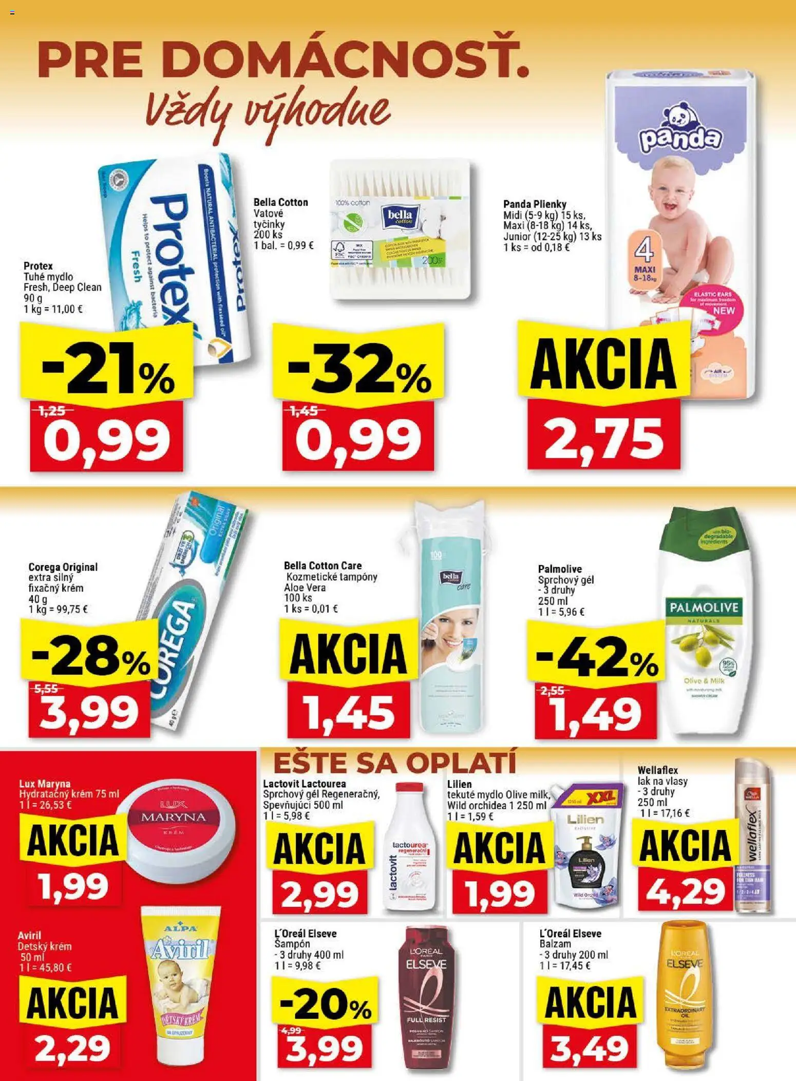 Nové Klas akcie – leták je platný od 13.04.2026 | Strana: 25 | Produkty: Lak na vlasy, Krém, Plienky, Lactovit