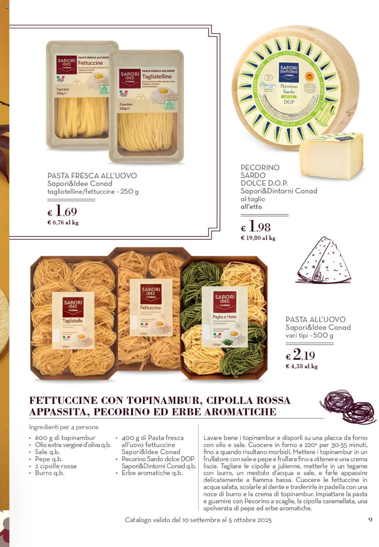 Volantino Conad del 10.09.2025 | Pagina: 9 | Prodotti: Crema, Acqua, Pepe, Olio