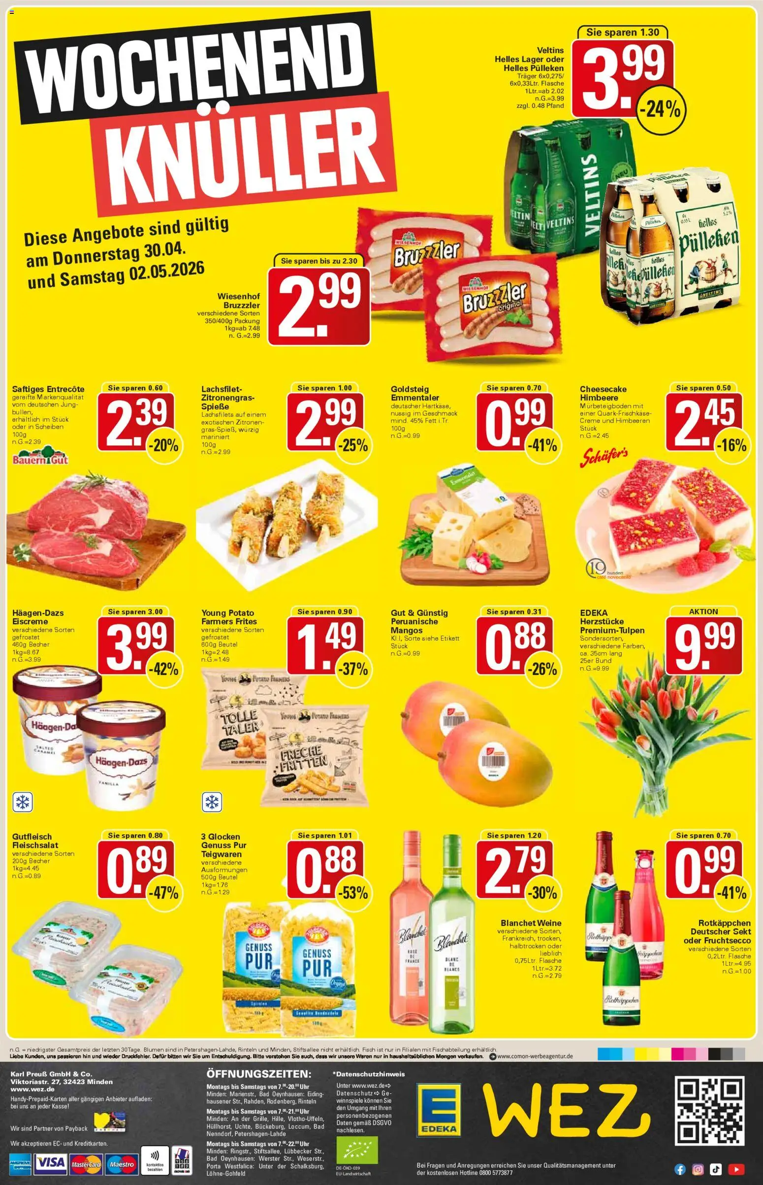 WEZ Prospekt 	 – gültig ab 27.04.2026 | Seite: 16 | Produkte: Himbeeren, Sekt, Fruchtsecco, Veltins