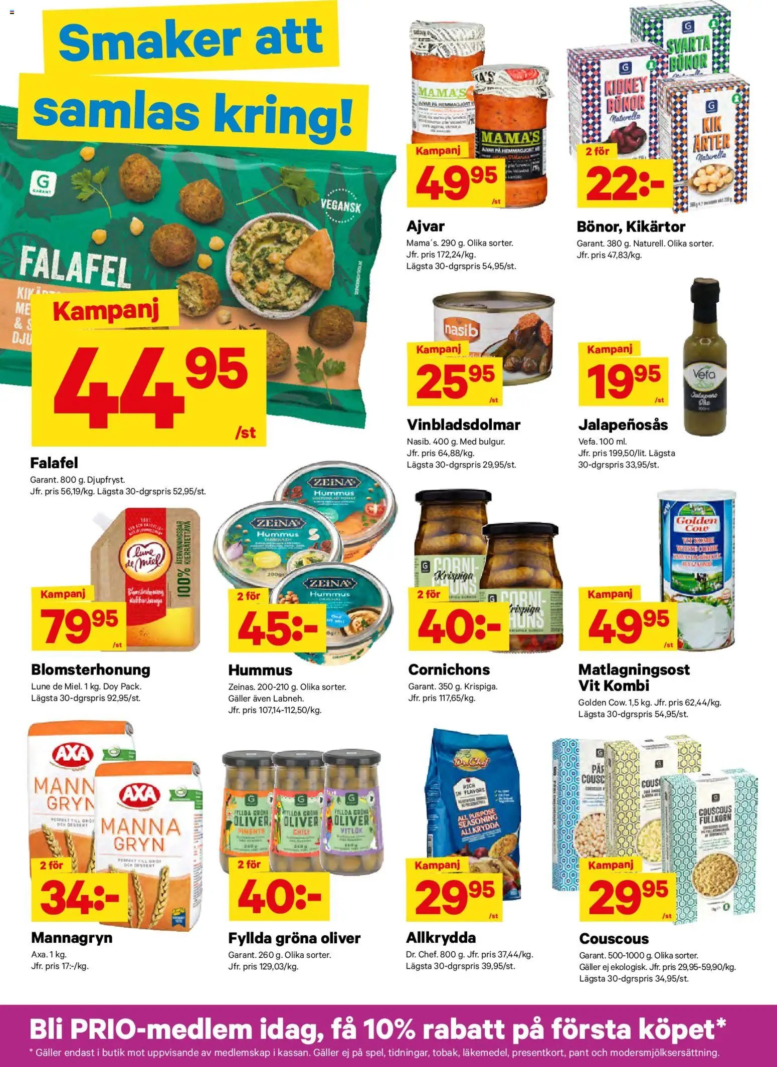 City Gross reklamblad aktuell från 23.02.2026 | Sida: 9 | Produkter: Oliver, Kikärtor, Galler, Falafel
