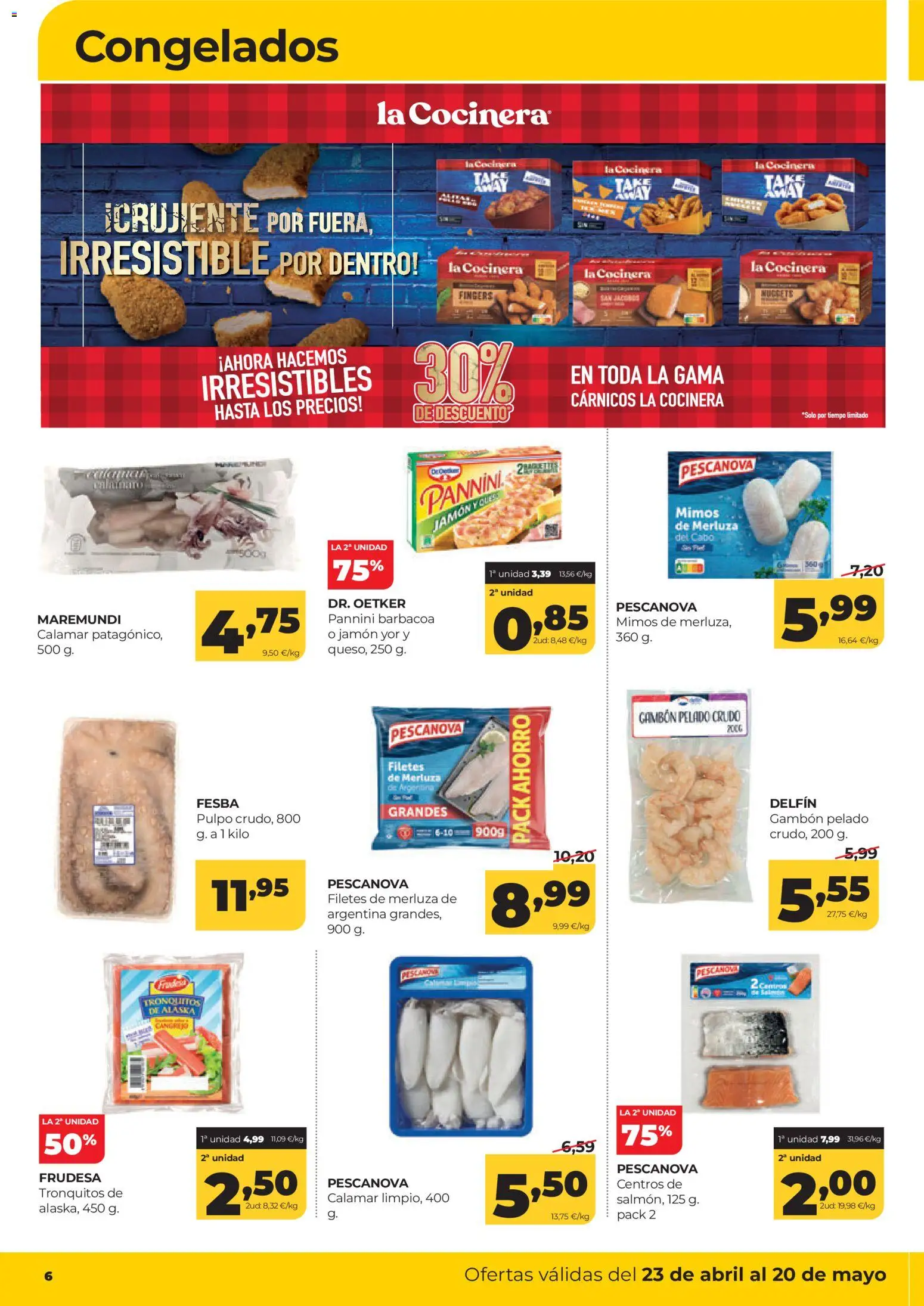 Alimerka folleto Castilla y León │ válido desde el 23.04.2026 | Página: 6 | Productos: Jamón, Filetes de merluza, Barbacoa, Nuggets