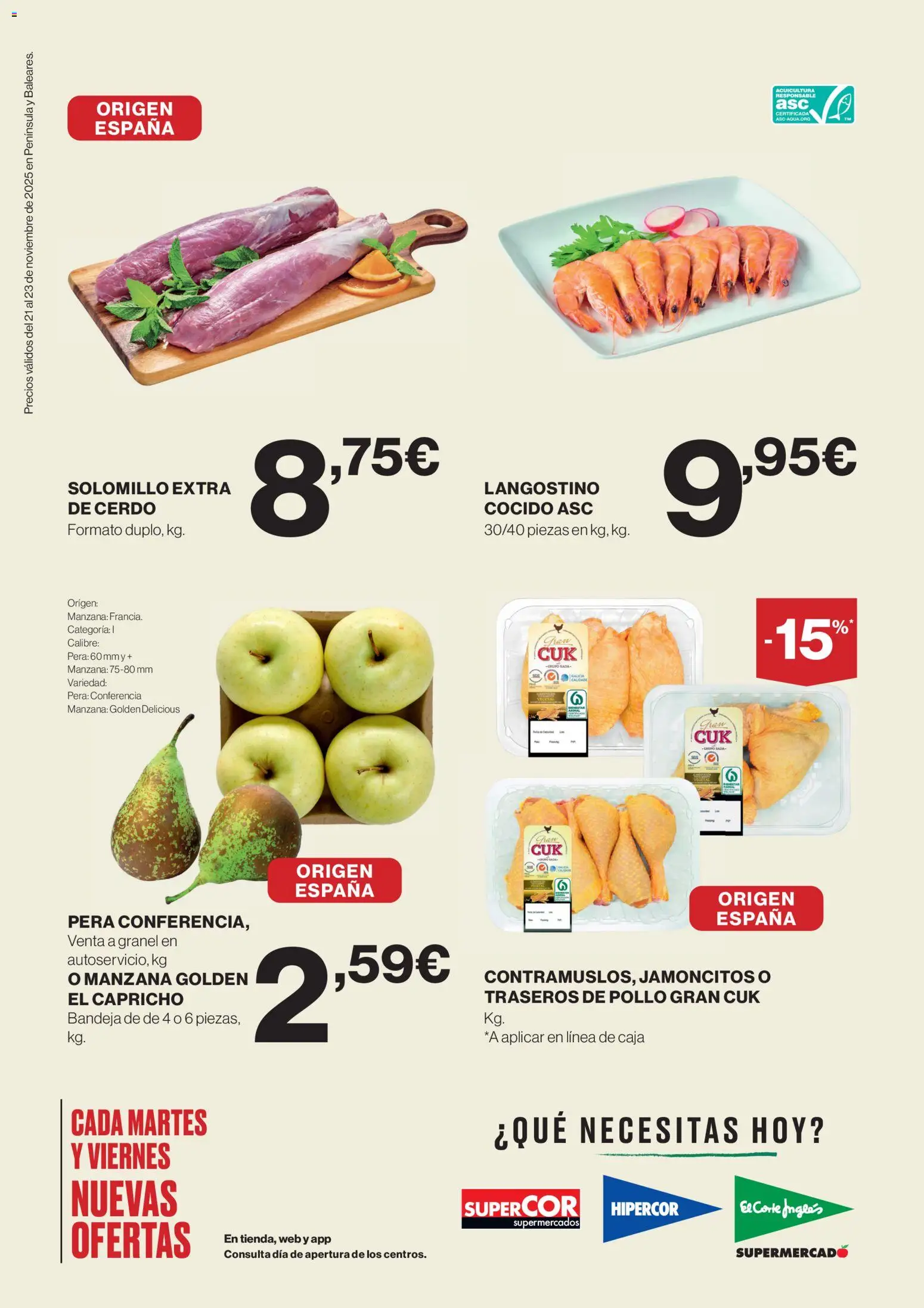 El Corte Inglés ofertas │ válido desde el 21.11.2025 | Página: 2 | Productos: Manzana, Bandeja, Caja, Langostino