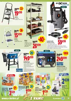 Novi E.leclerc katalog ponudbe – veljaven od 17.09.2025 | Stran: 39 | Izdelki: Adapter, Vticnica, Stopnice, Regal