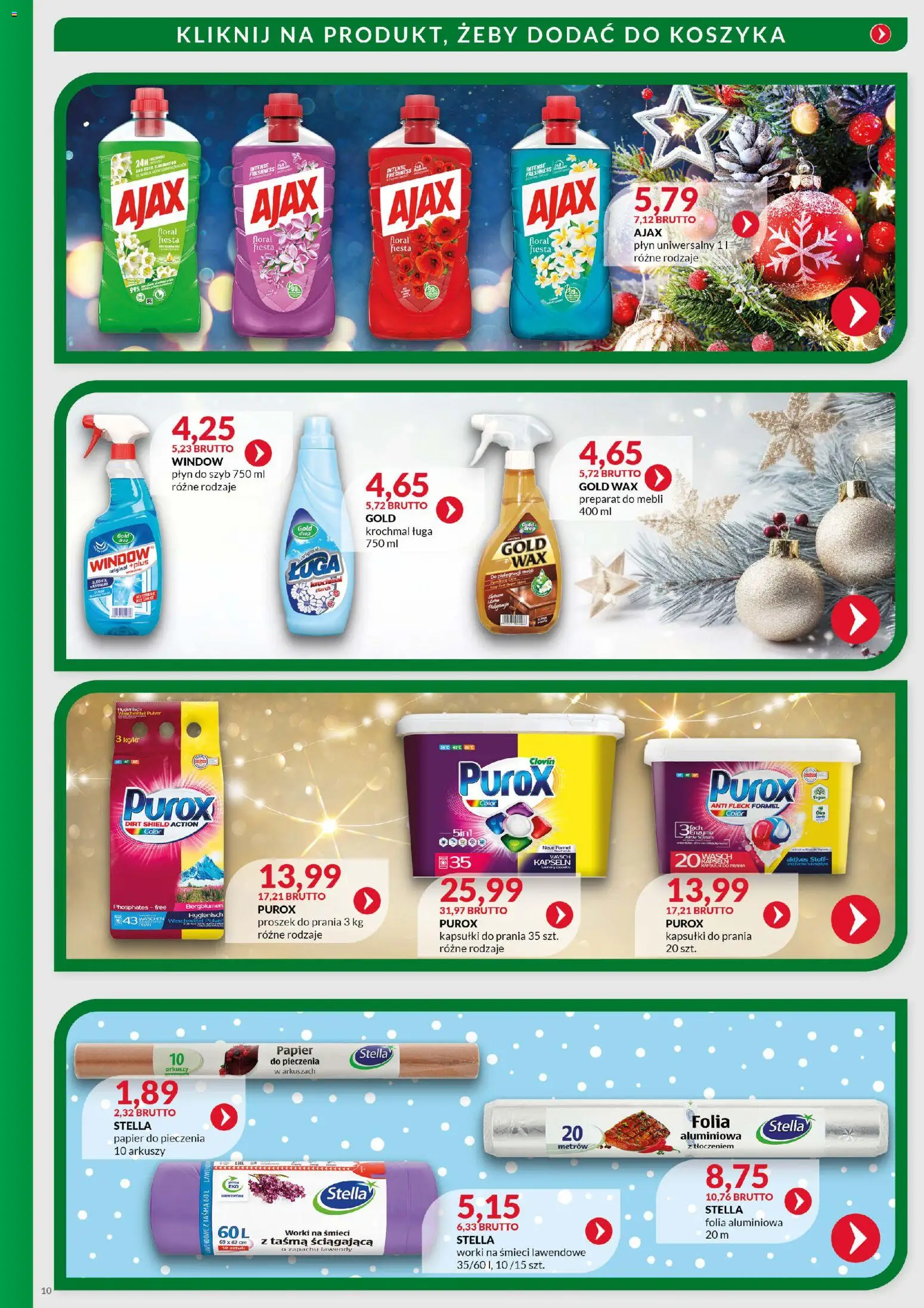 Eurocash Gazetka - Boże Narodzenie Sprzątanie od 03.11.2025 | Strona: 10 | Produkty: Papier do pieczenia, Kapsułki do prania, Proszek do prania