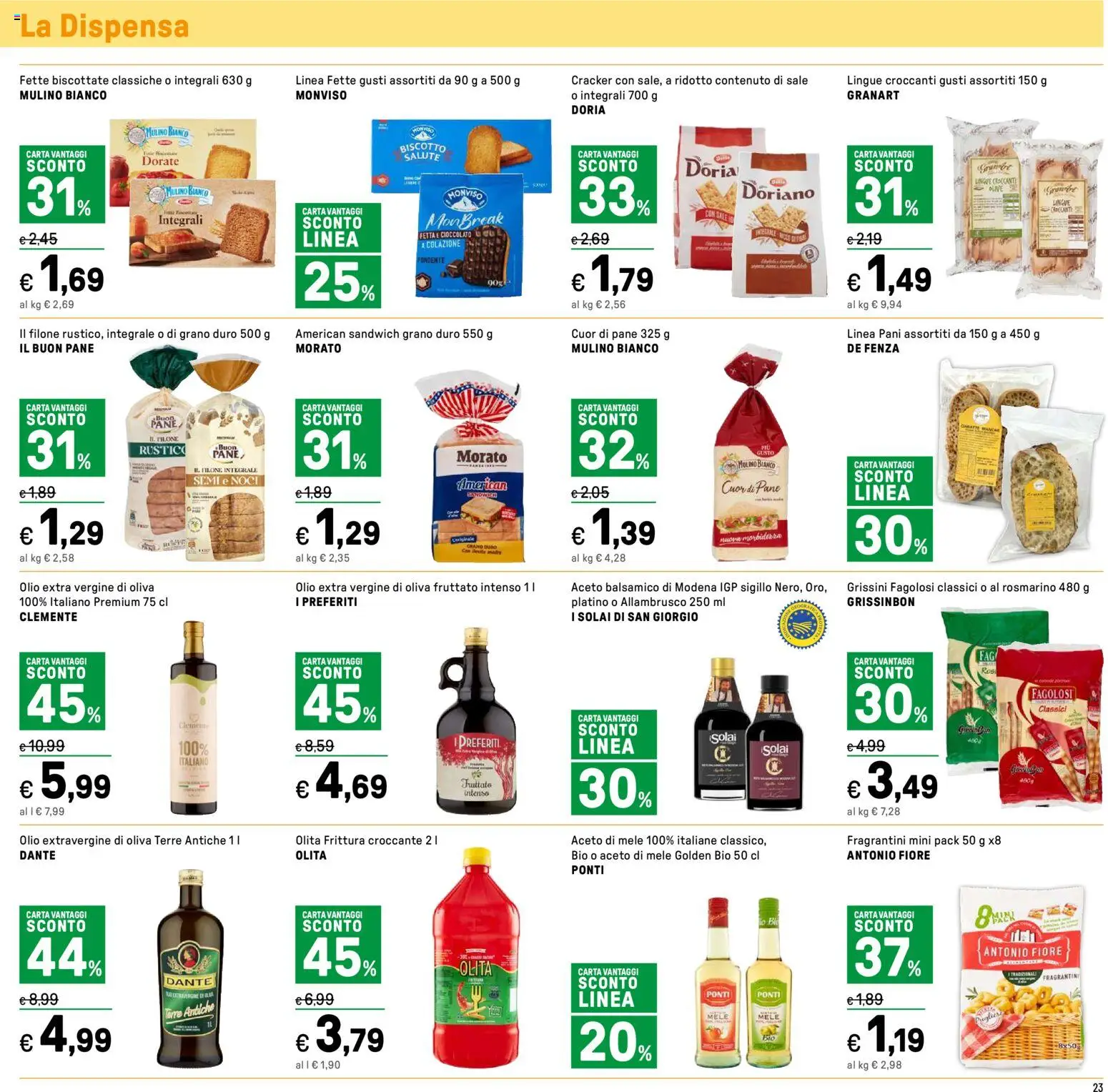 Volantino Iper del 31.12.2025 | Pagina: 23 | Prodotti: Pane, Sale, Aceto, Fette biscottate