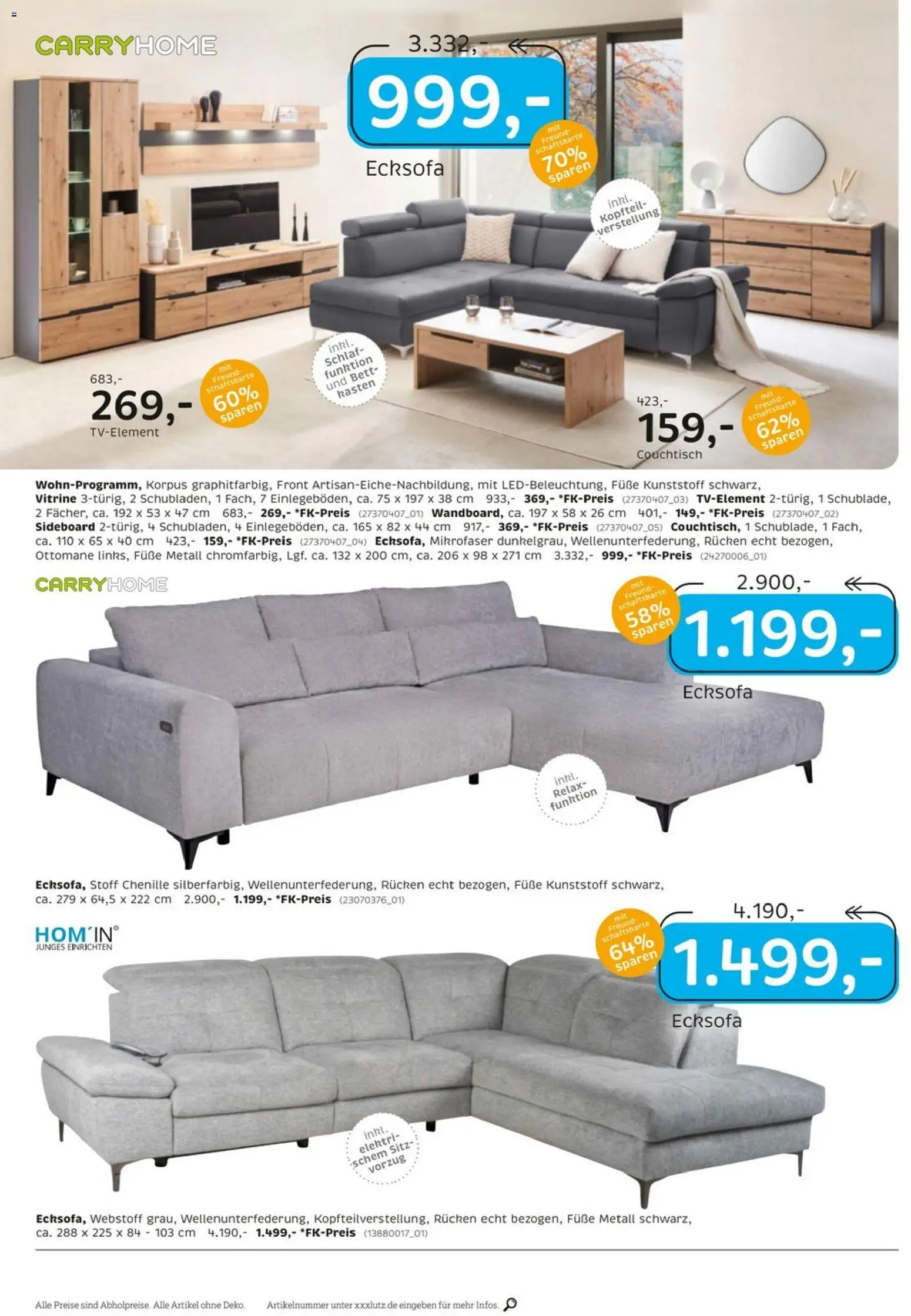 XXXLutz Junges Wohnen – gültig ab 25.04.2026 | Seite: 16 | Produkte: Sideboard, Ecksofa, Vitrine, Couchtisch