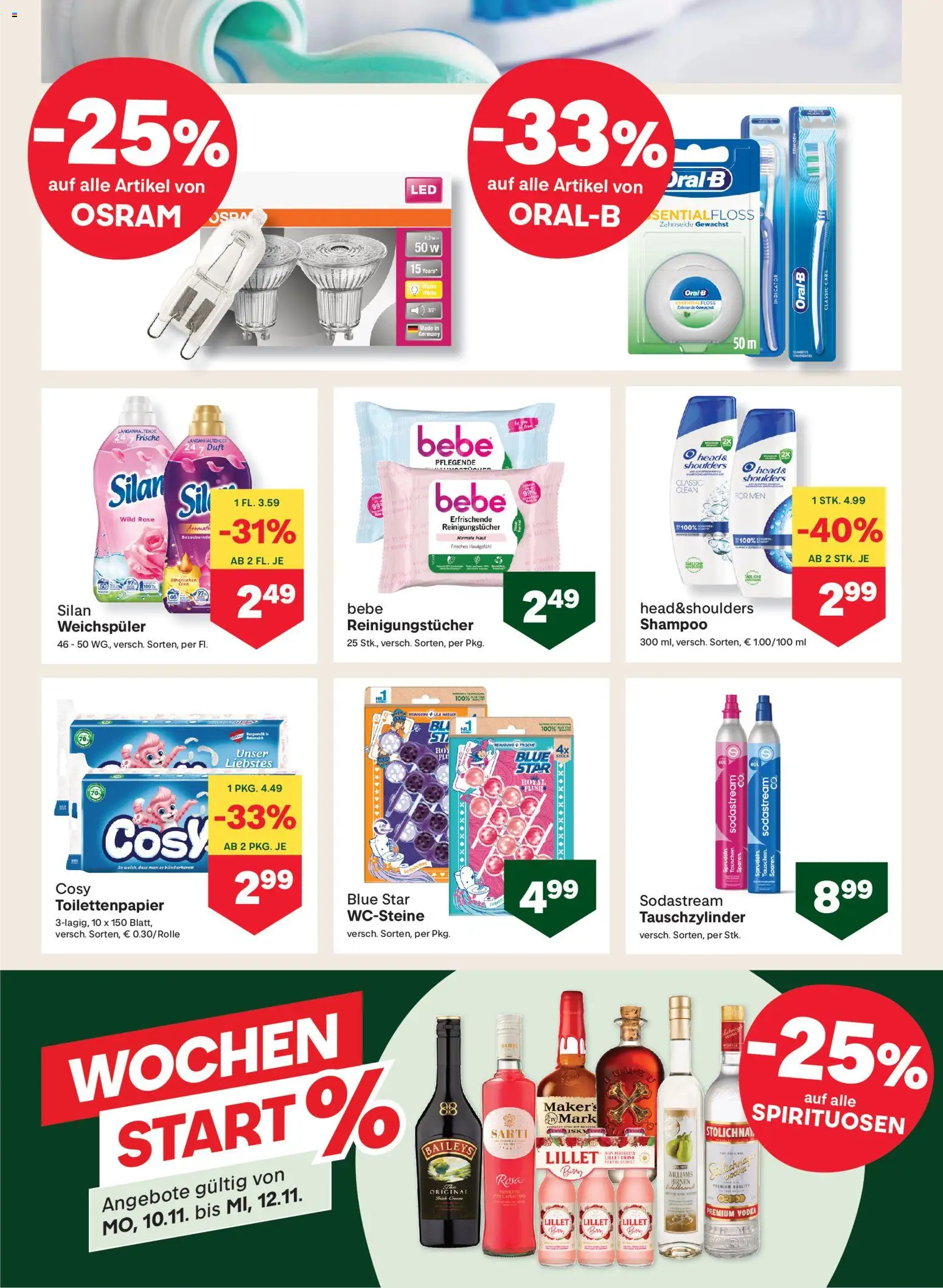 MPREIS Flugblatt gültig ab 06.11.2025 | Seite: 11 | Produkte: Wasser, Duft, Shampoo, Weichspüler