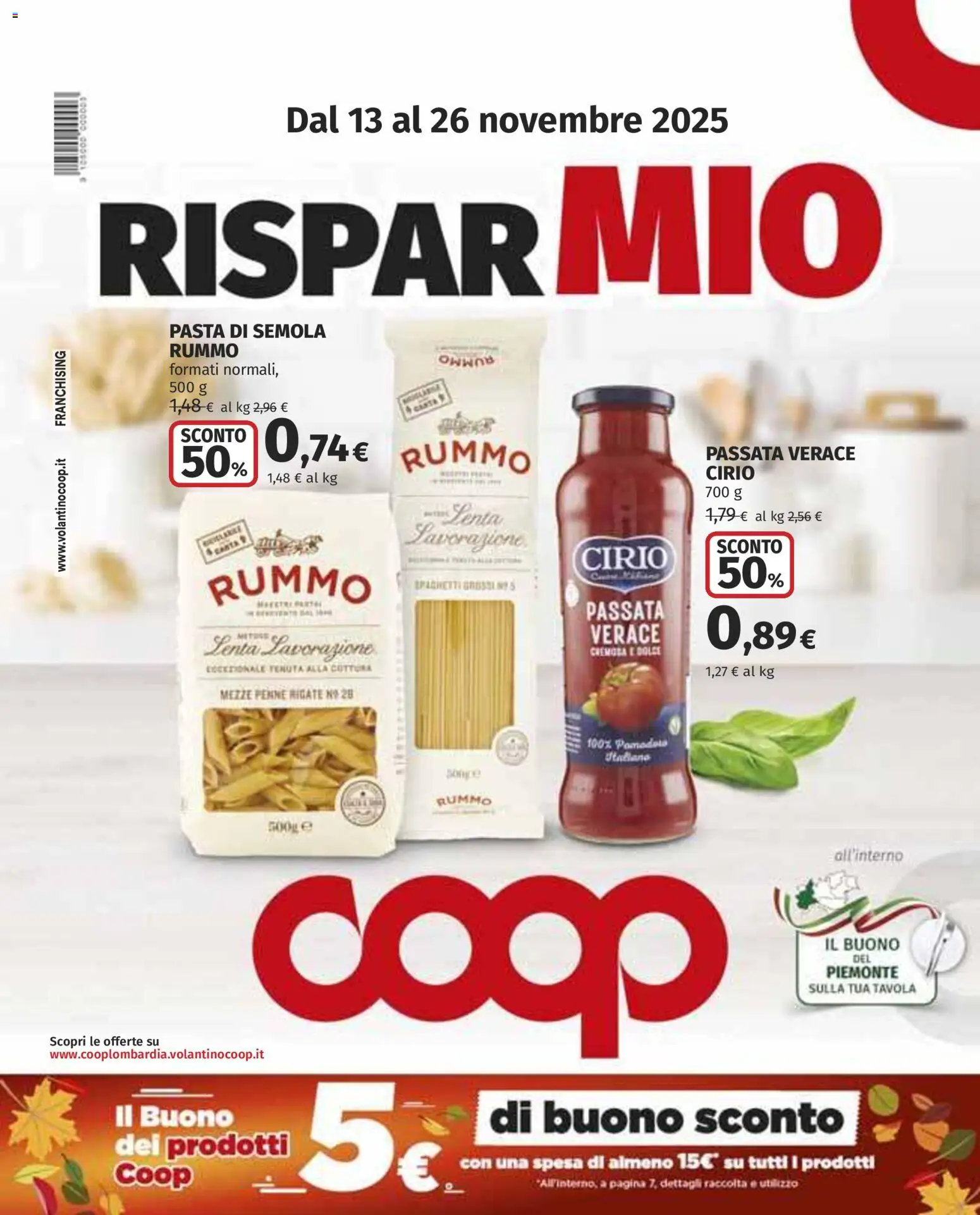 Volantino COOP del 13.11.2025 | Pagina: 1 | Prodotti: Pasta, Penne