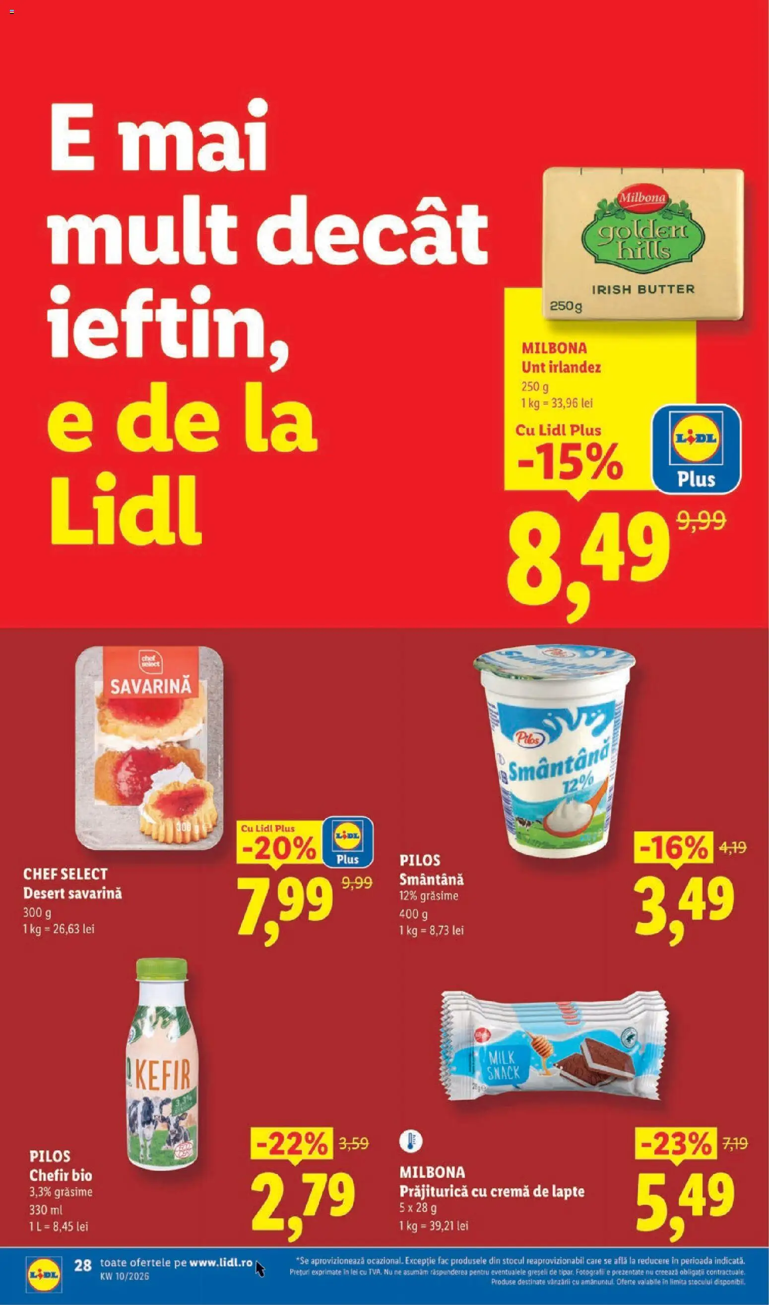 Noul catalog Lidl – valabil de la 02.03.2026 | Pagină: 28 | Produse: Savarină, Cremă, Kefir, Smântână