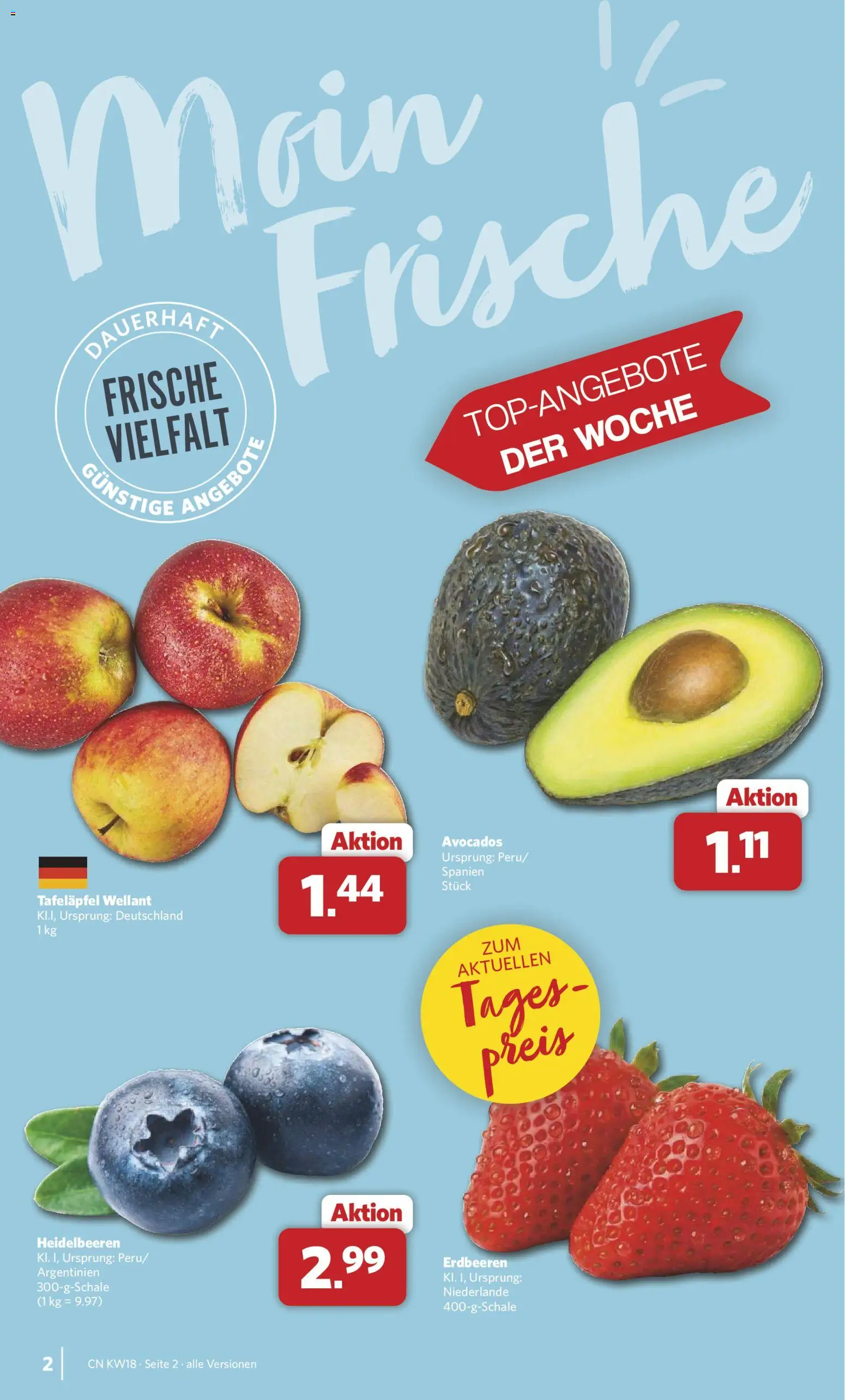 Combi Prospekt 	 – gültig ab 27.04.2026 | Seite: 2 | Produkte: Heidelbeeren, Erdbeeren