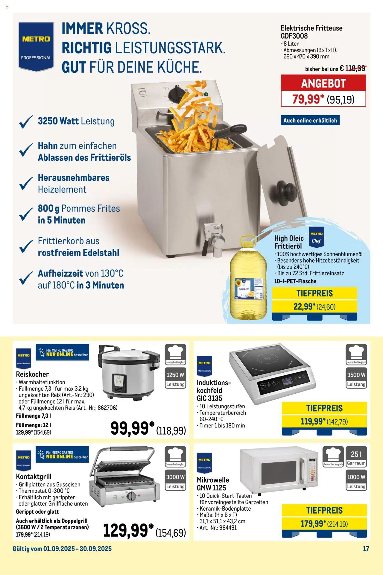 Metro Monats-Menü - gültig ab dem 01.09.2025 | Seite: 17 | Produkte: Pommes, Kochfeld, Pommes frites, Reis