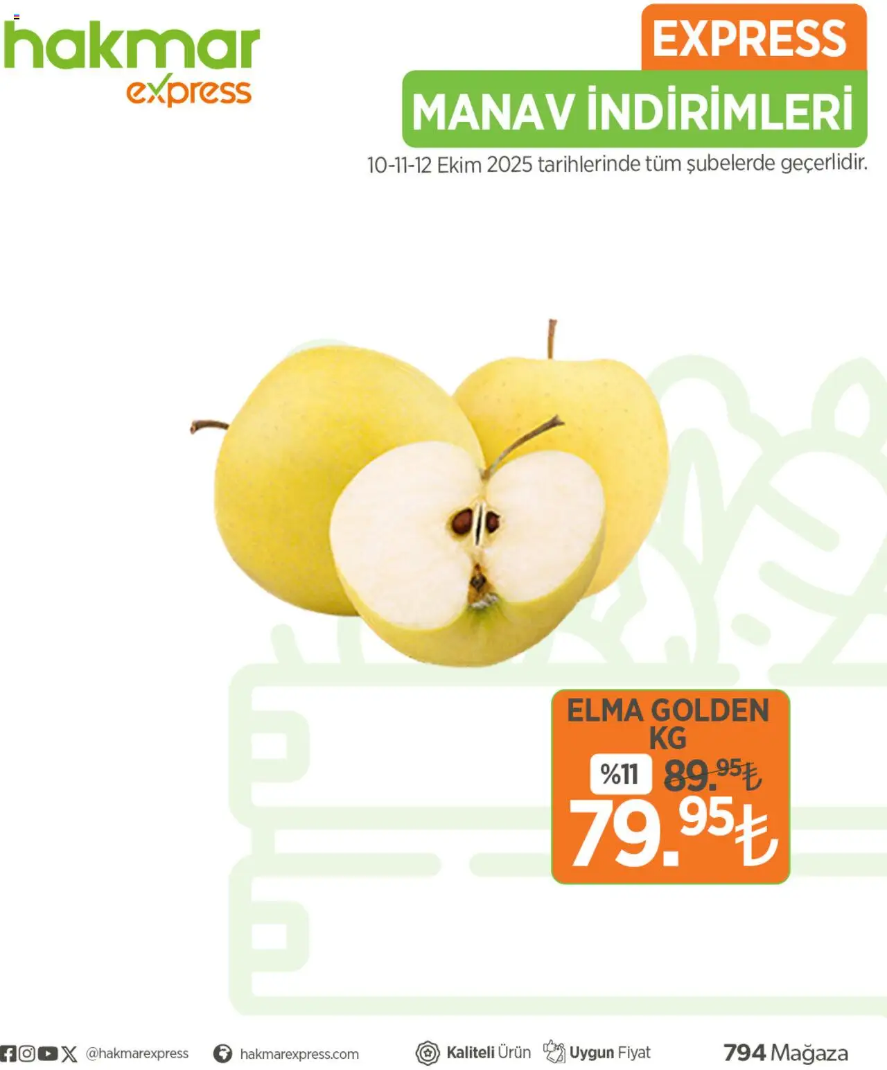 Hakmar Express Sebze ve meyve - 10.10.2025 tarihinden itibaren geçerlidir | Sayfa: 8 | Ürünler: Elma
