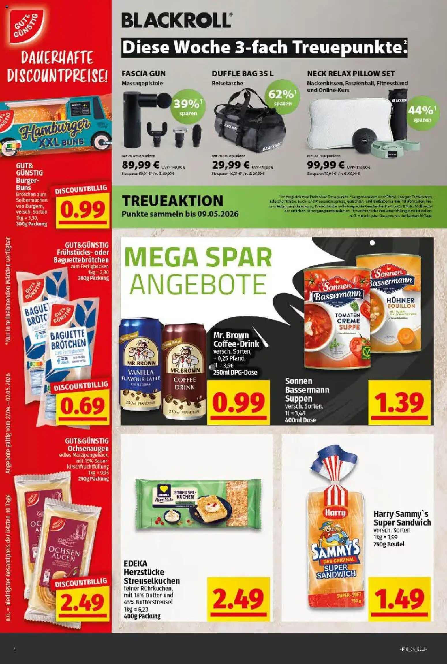 Elli Markt Prospekt Gütersloh – gültig ab 27.04.2026 | Seite: 4 | Produkte: Butter, Burger, Creme, Reisetasche