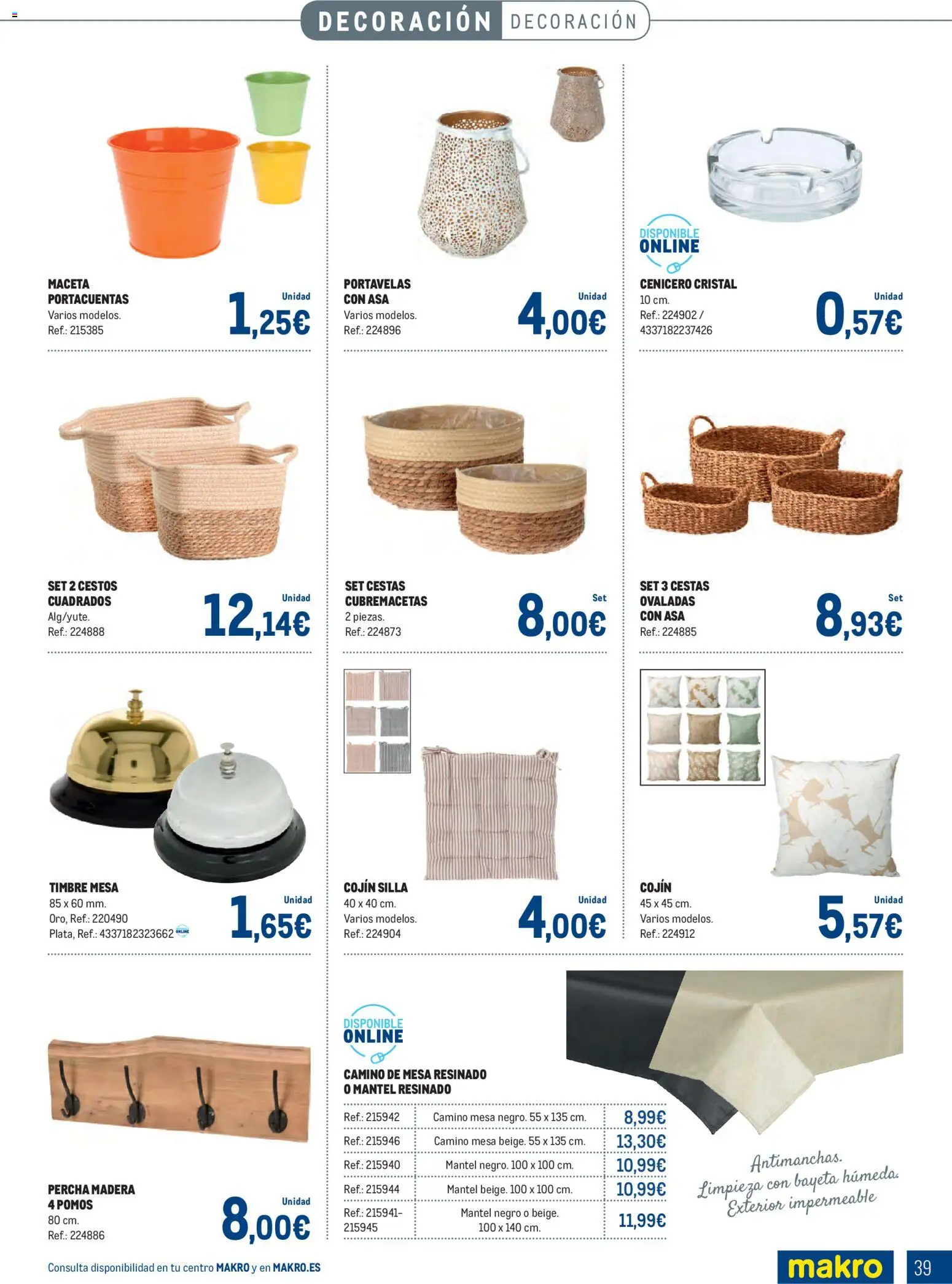 Makro - Especial Terrazas │ válido desde el 09.03.2026 | Página: 39 | Productos: Mantel, Percha, Silla, Maceta
