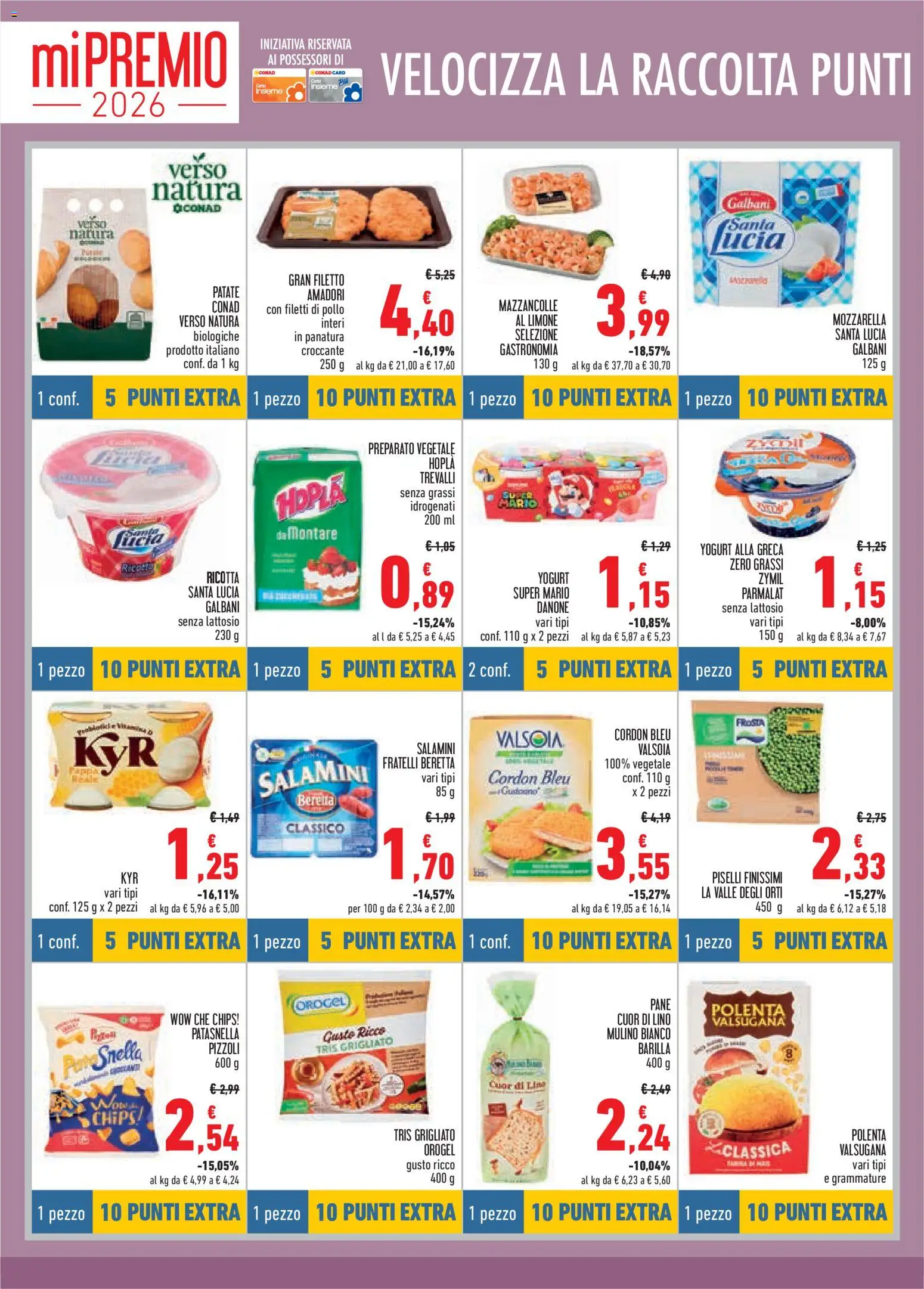 Volantino Conad del 02.01.2026 | Pagina: 4 | Prodotti: Pane, Patate, Piselli, Ricotta