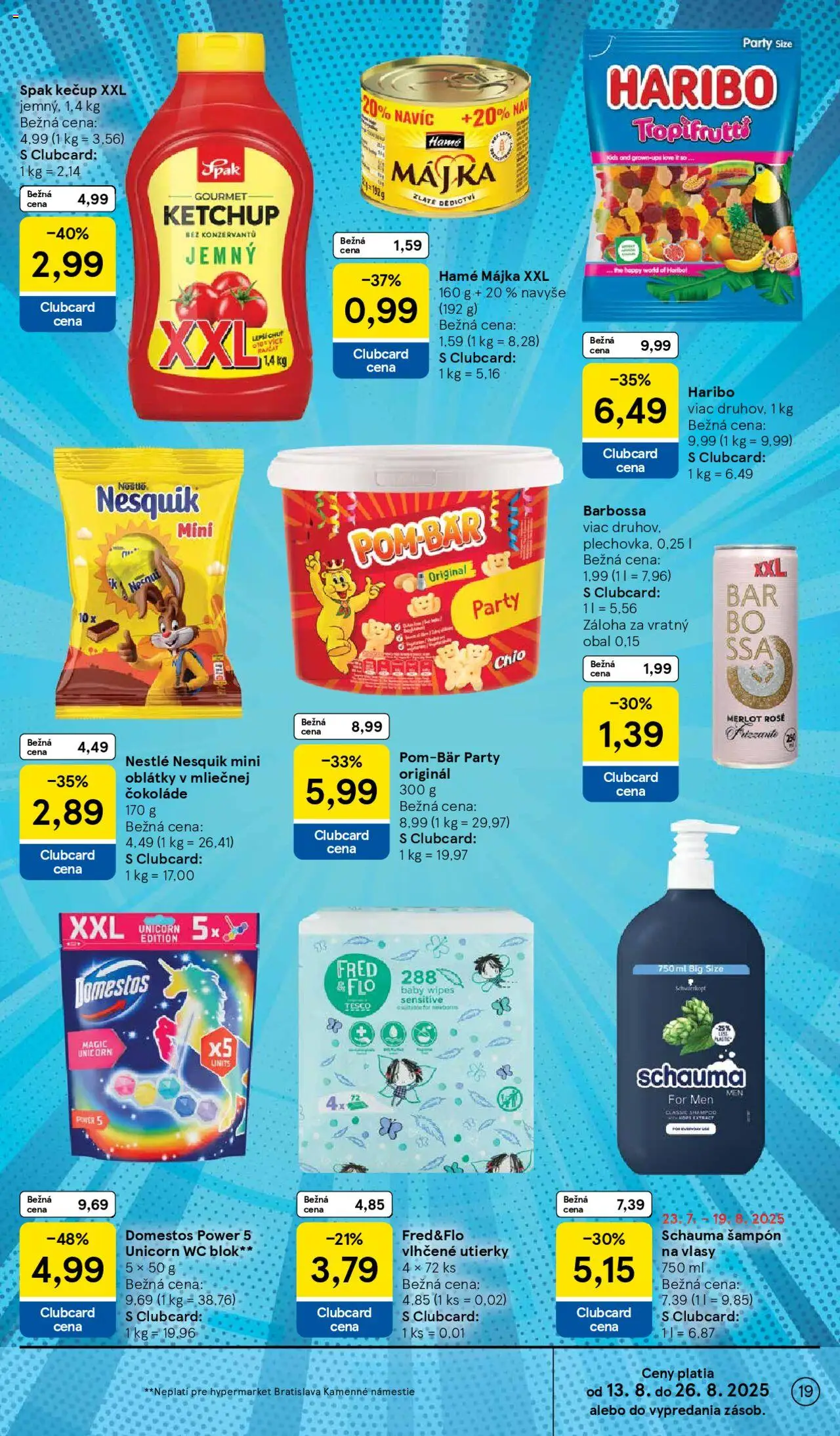 Tesco Hypermarket - leták │ platný od 13.08.2025 | Strana: 19 | Produkty: Wc, Šampón, Kečup, Nesquik