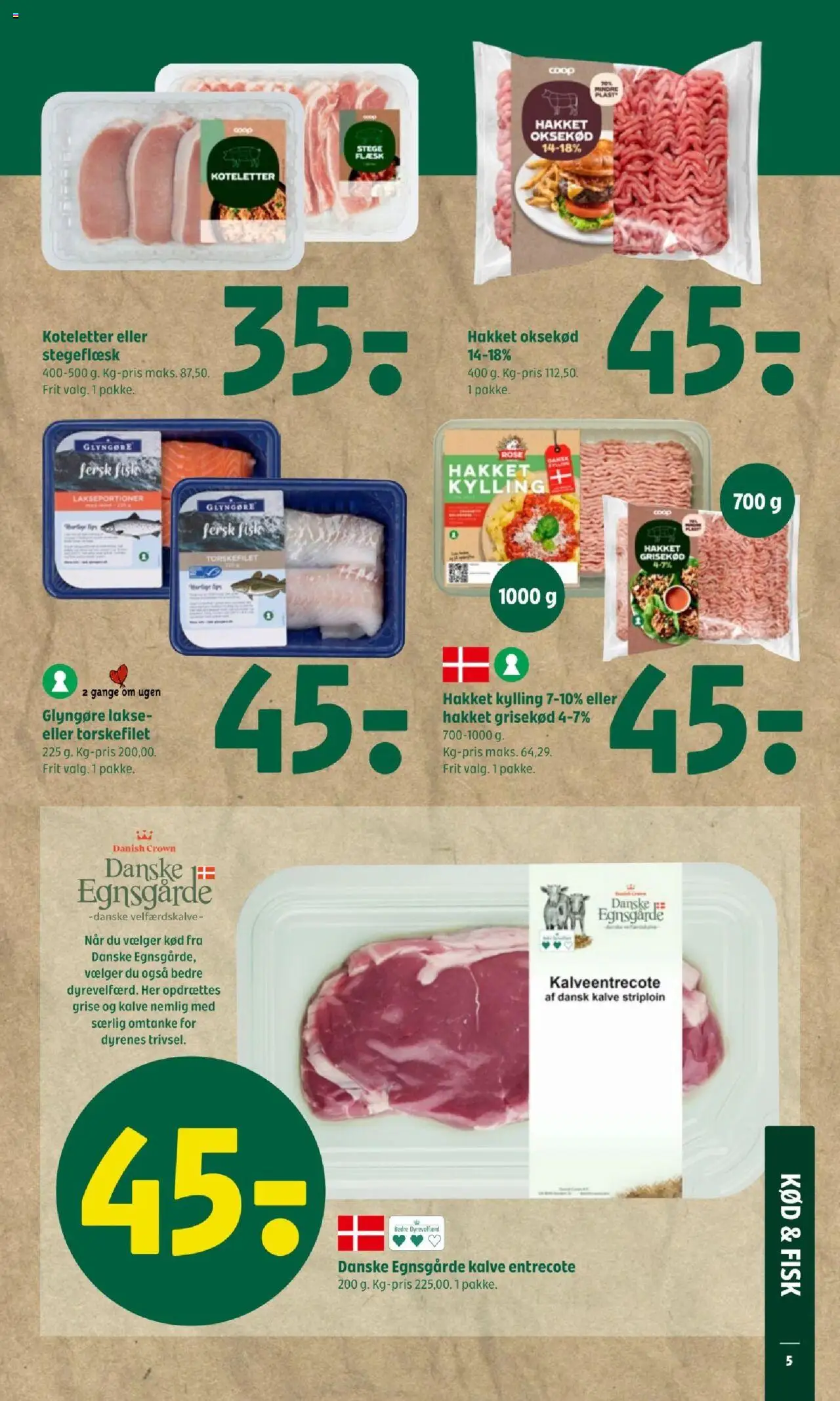Coop 365 Tilbudsavis gyldig fra 07.08.2025 | Side: 7 | Produkter: Koteletter, Oksekød, Entrecote, Torskefilet