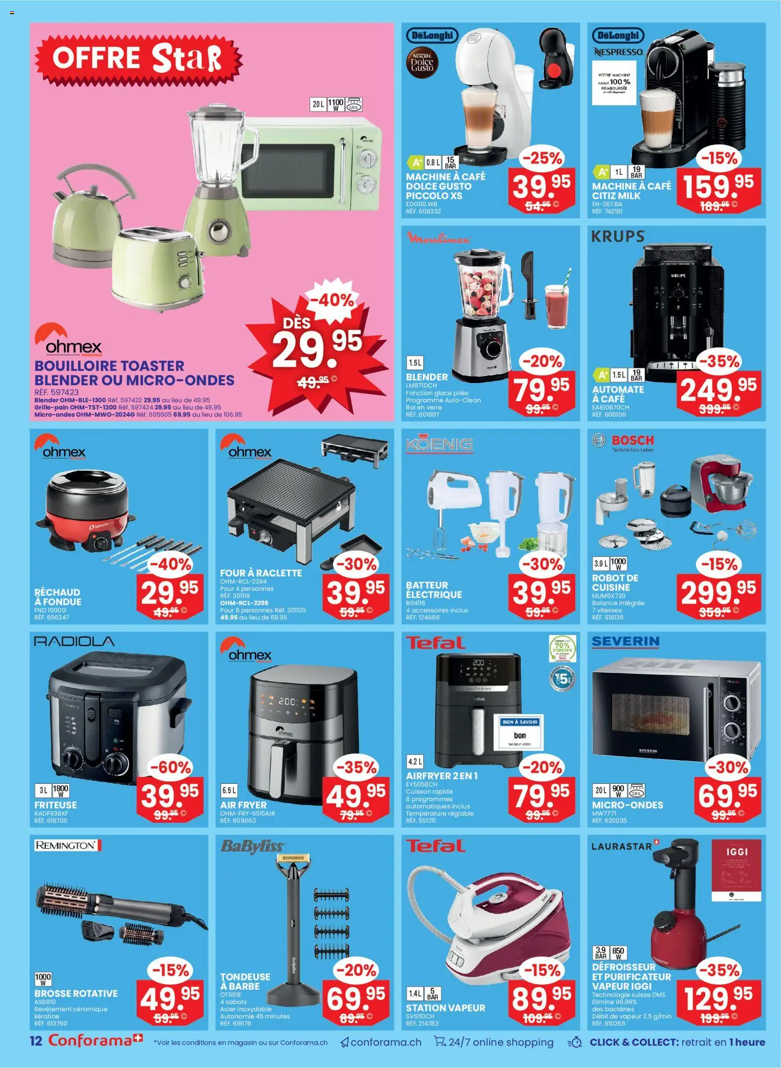 Conforama Aktionen Singles FR – gültig ab 05.11.2025 | Seite: 12 | Produkte: Krups, Toaster, Friteuse, Raclette