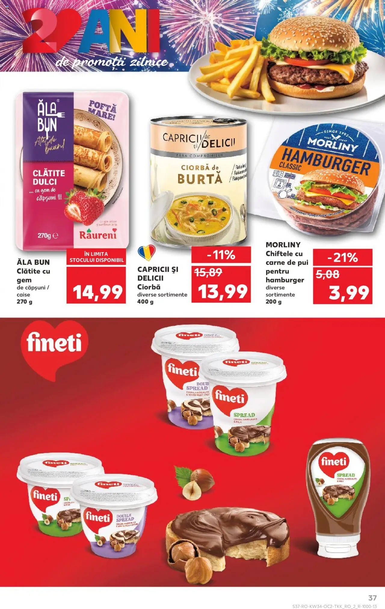 Kaufland RO akciós ujság - amely érvényes a következő dátumtól: 20.08.2025 | Oldal: 37 | Termékek: Hamburger