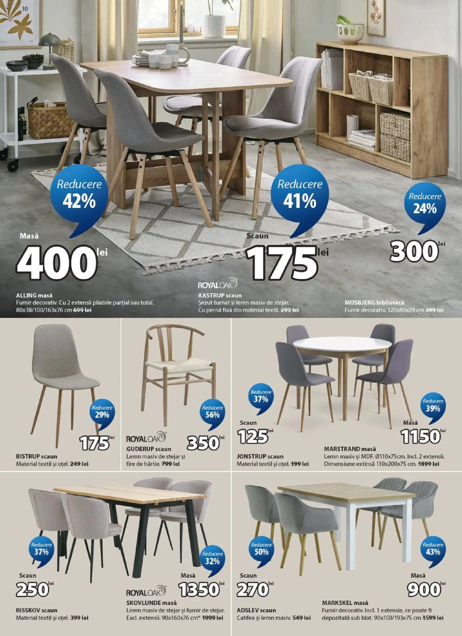Noul catalog JYSK – valabil de la 24.04.2026 | Pagină: 10 | Produse: Pernă, Masă, Scaun, Bibliotecă