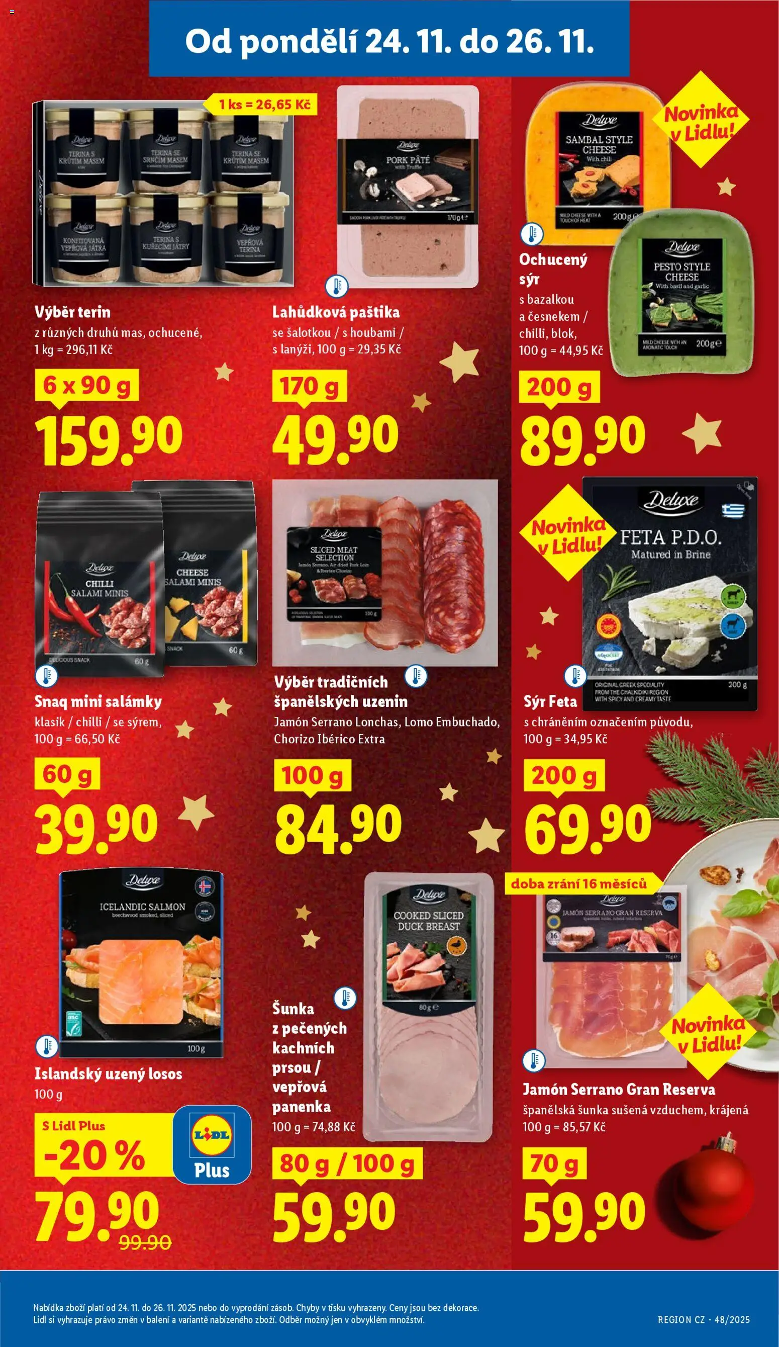 Lidl Black Friday od 24.11.2025 | Strana: 19 | Produkty: Vepřová játra, Deluxe, Pesto, Chorizo