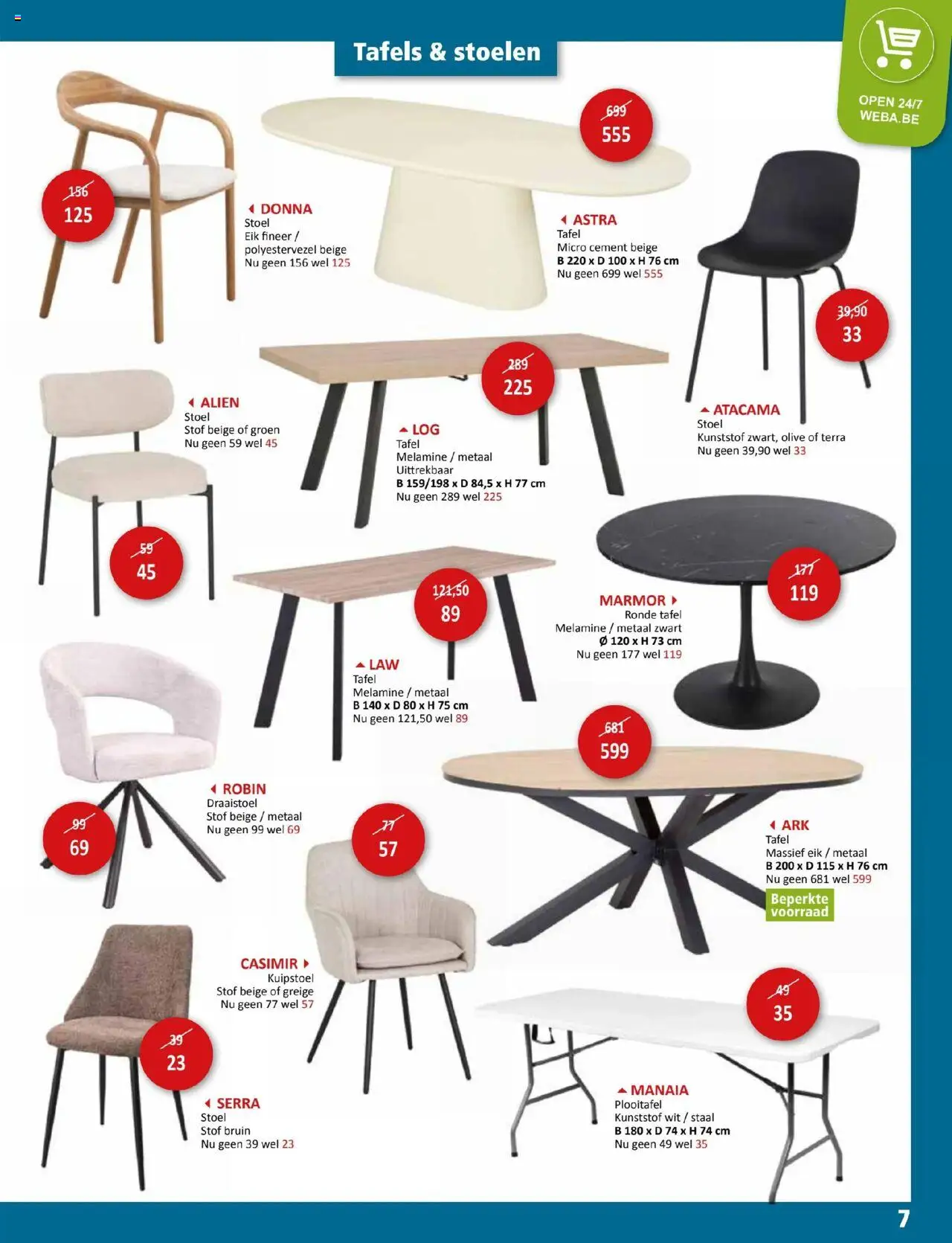  | Pagina: 7 | Producten: Tafel, Stoel