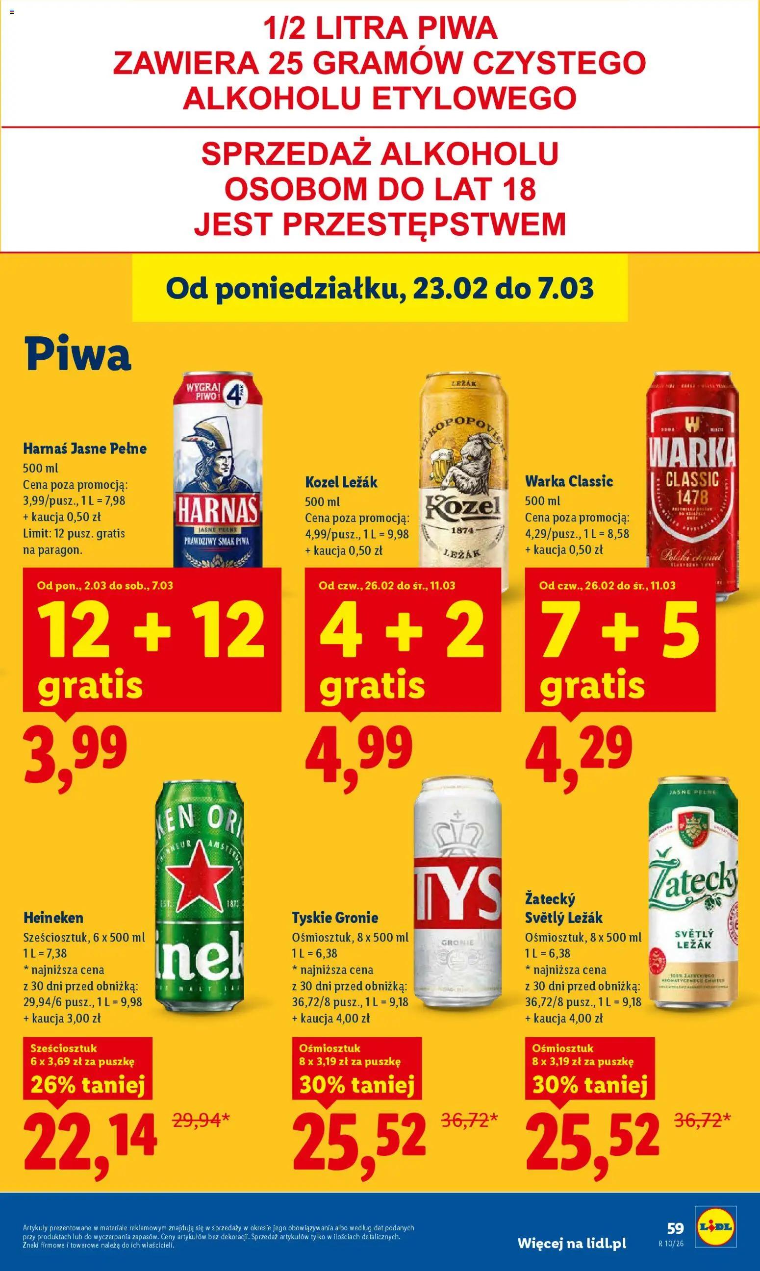 Lidl Polsko leták od 05.03.2026 | Strana: 61 | Produkty: Heineken, Kozel