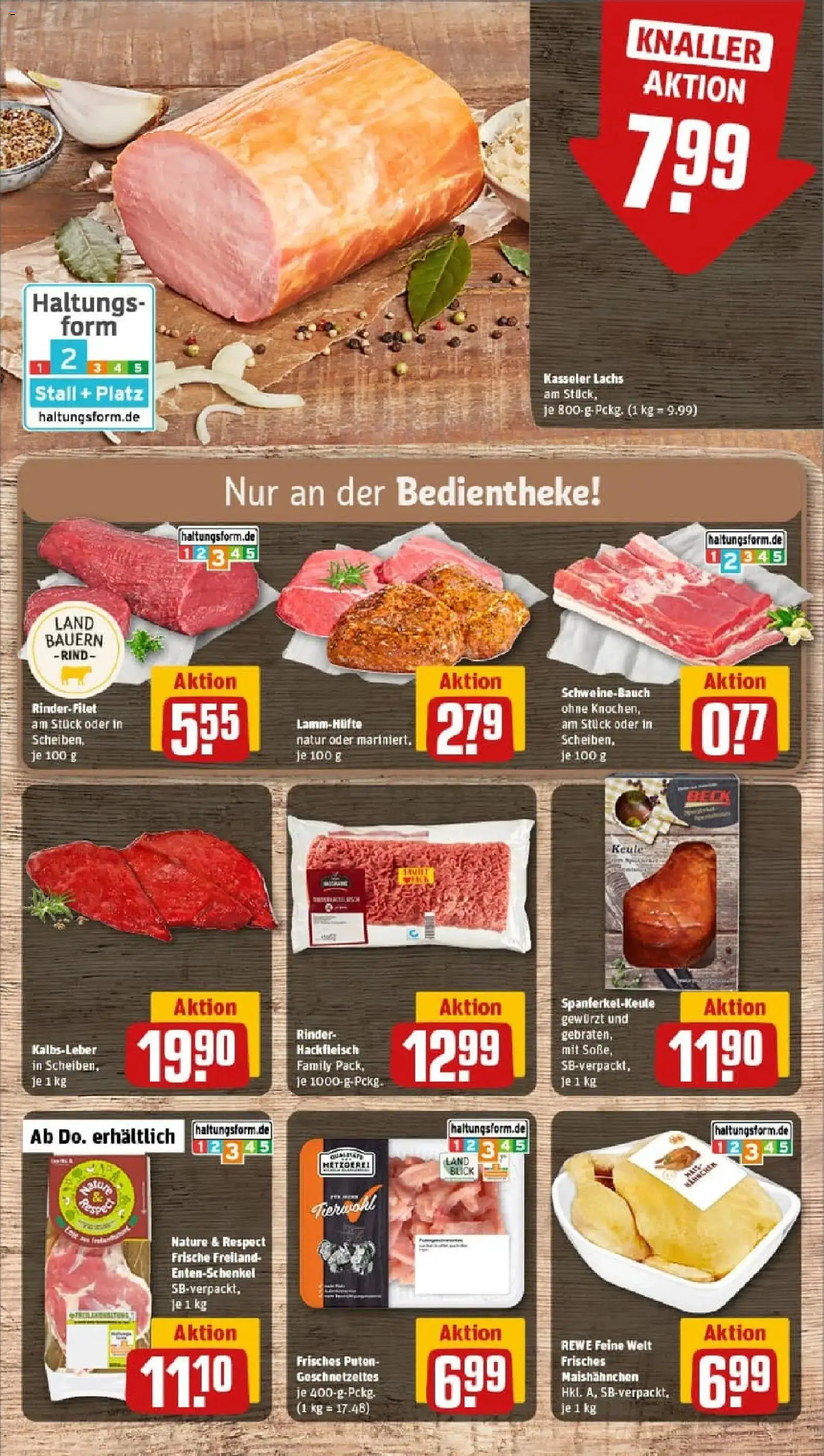 Rewe prospekt Freudenstadt	 – gültig ab 10.11.2025 | Seite: 8 | Produkte: Rinderfilet, Schweinebauch, Kalbsleber, Hackfleisch