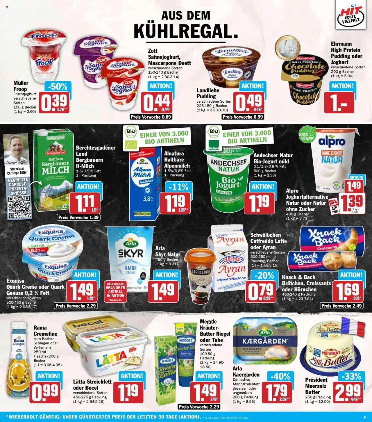 HIT Rhineland-Palatinate - gültig ab dem 21.07.2025 | Seite: 9 | Produkte: Milch, Joghurt, Spieße, Lätta