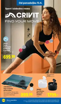 CIEN BEAUTY Vaga za merenje telesne težine, Step-on funkcija: Merenje težine čim se stane na vagu, uključujući automatsko isključivanje - pregled Lidl kataloga - važi od 09.04.2026 | Strana: 102 | Proizvode: Cien, Slušalice, Grudnjak, Vaga