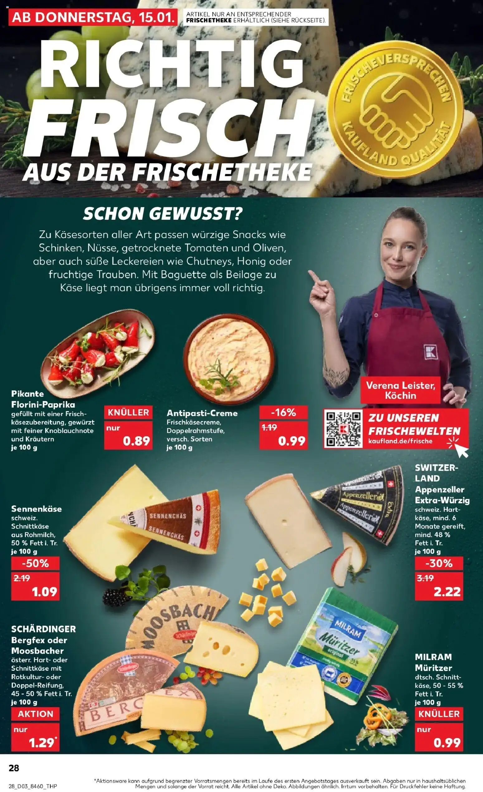 Kaufland prospekt Dieburg	 – gültig ab 19.01.2026 | Seite: 28 | Produkte: Käse, Baguette, Tomaten, Milram