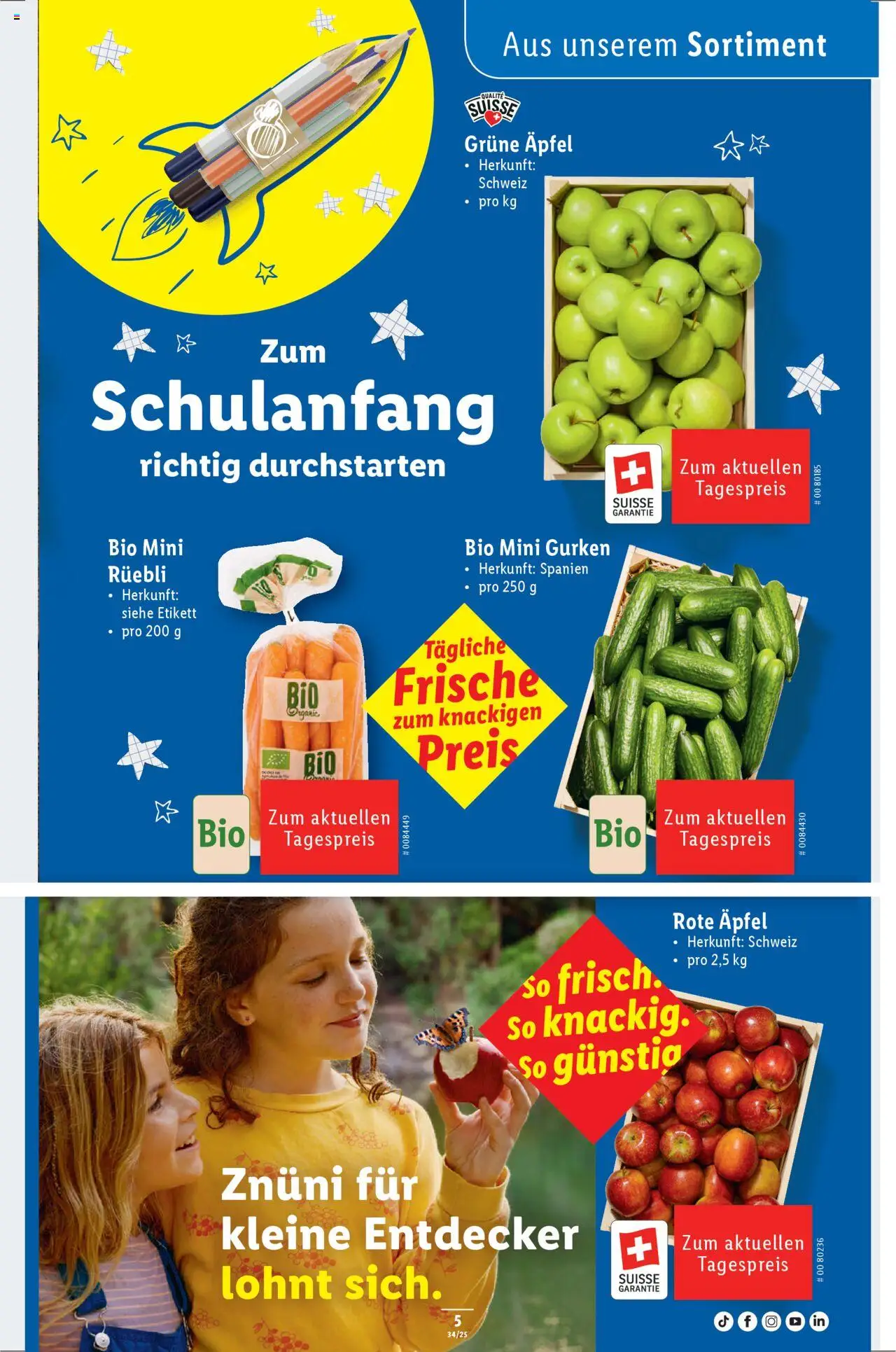 Lidl Aktionen ab 21.08.2025 | Seite: 5 | Produkte: Äpfel, Gurken