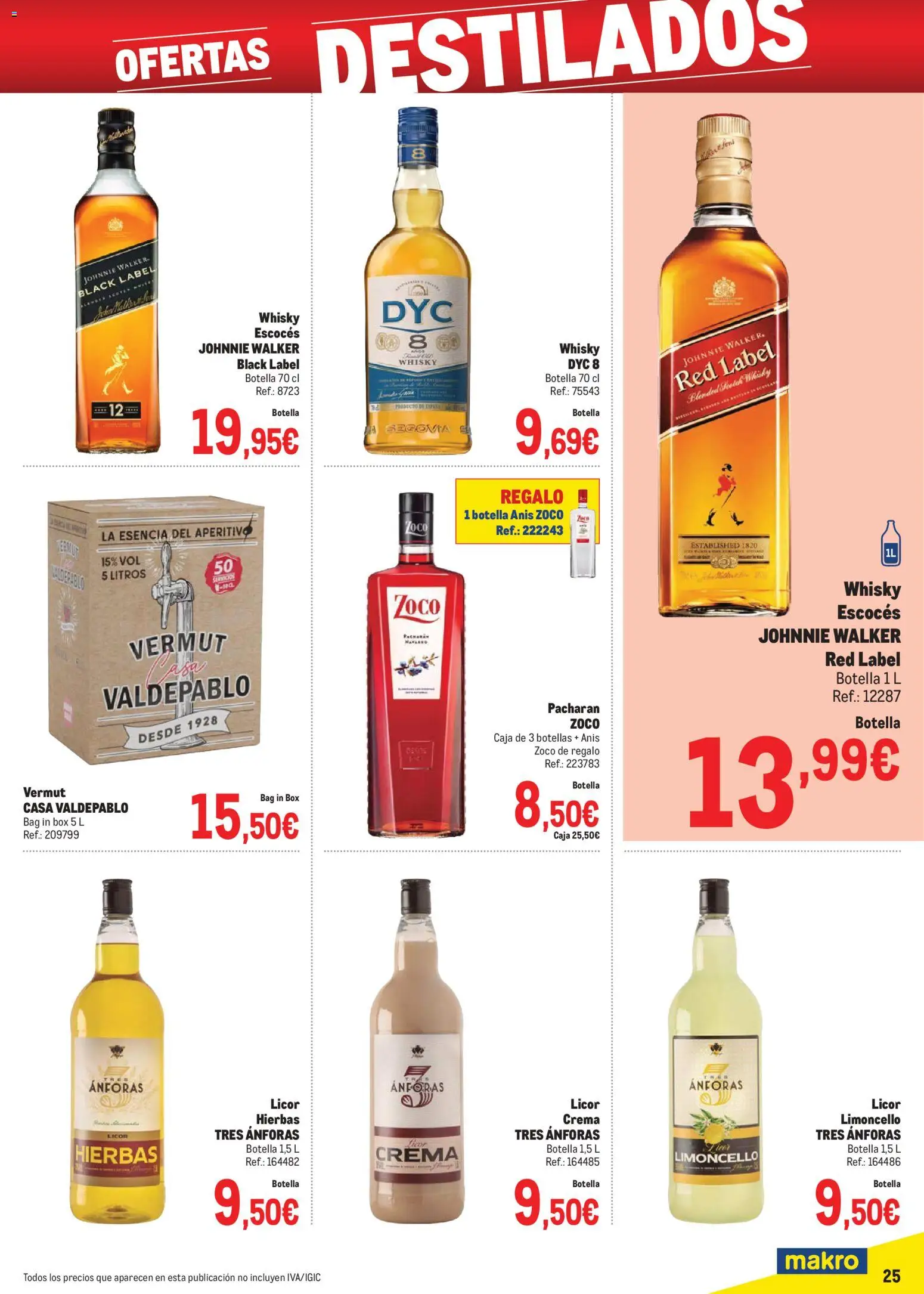 Makro - Precios Norte II │ válido desde el 06.01.2026 | Página: 25 | Productos: Licor, Crema, Whisky, Caja