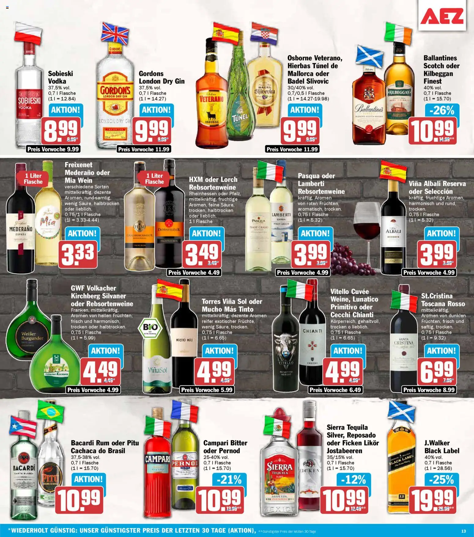 AEZ Prospekt 	 – gültig ab 23.02.2026 | Seite: 13 | Produkte: Freixenet, Tequila, Wein, Gin
