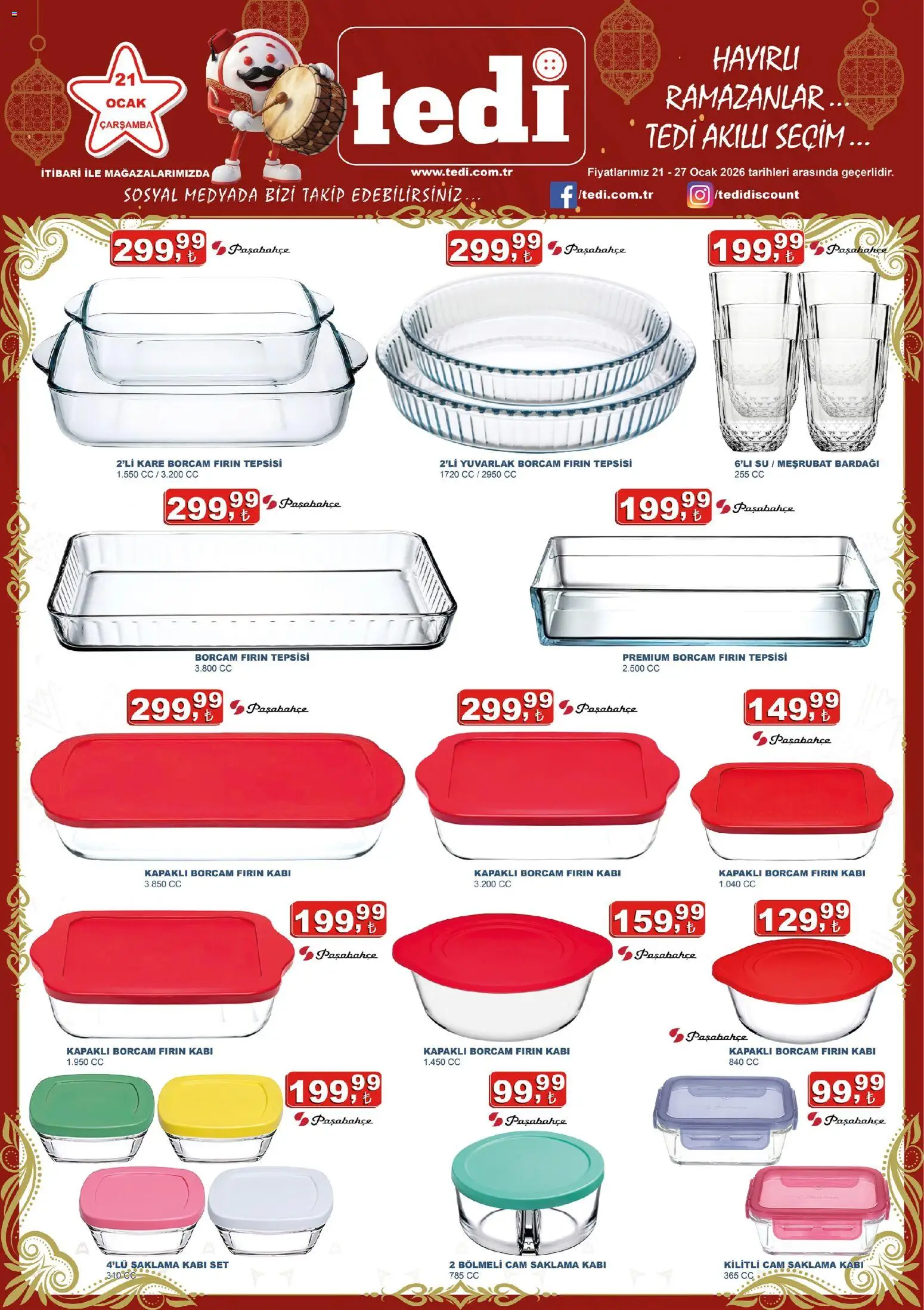 Tedi  - Katalog - 21.01.2026 tarihinden itibaren geçerlidir | Sayfa: 1 | Ürünler: Su, Fırın, Ocak