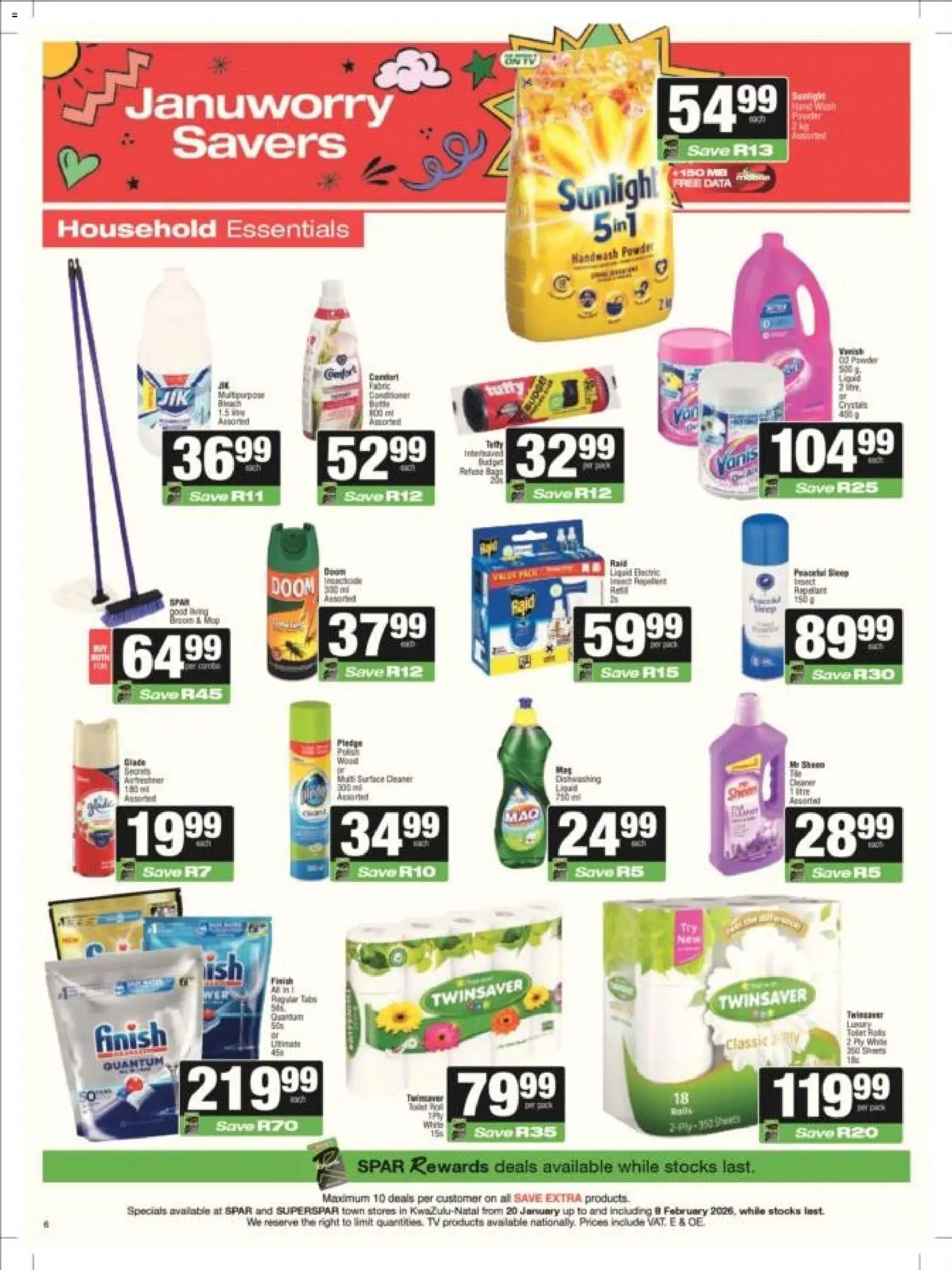 New Superspar catalogue – valid from 20.01.2026 | Page: 16 | Products: Data, Handwash, TV, Surface cleaner